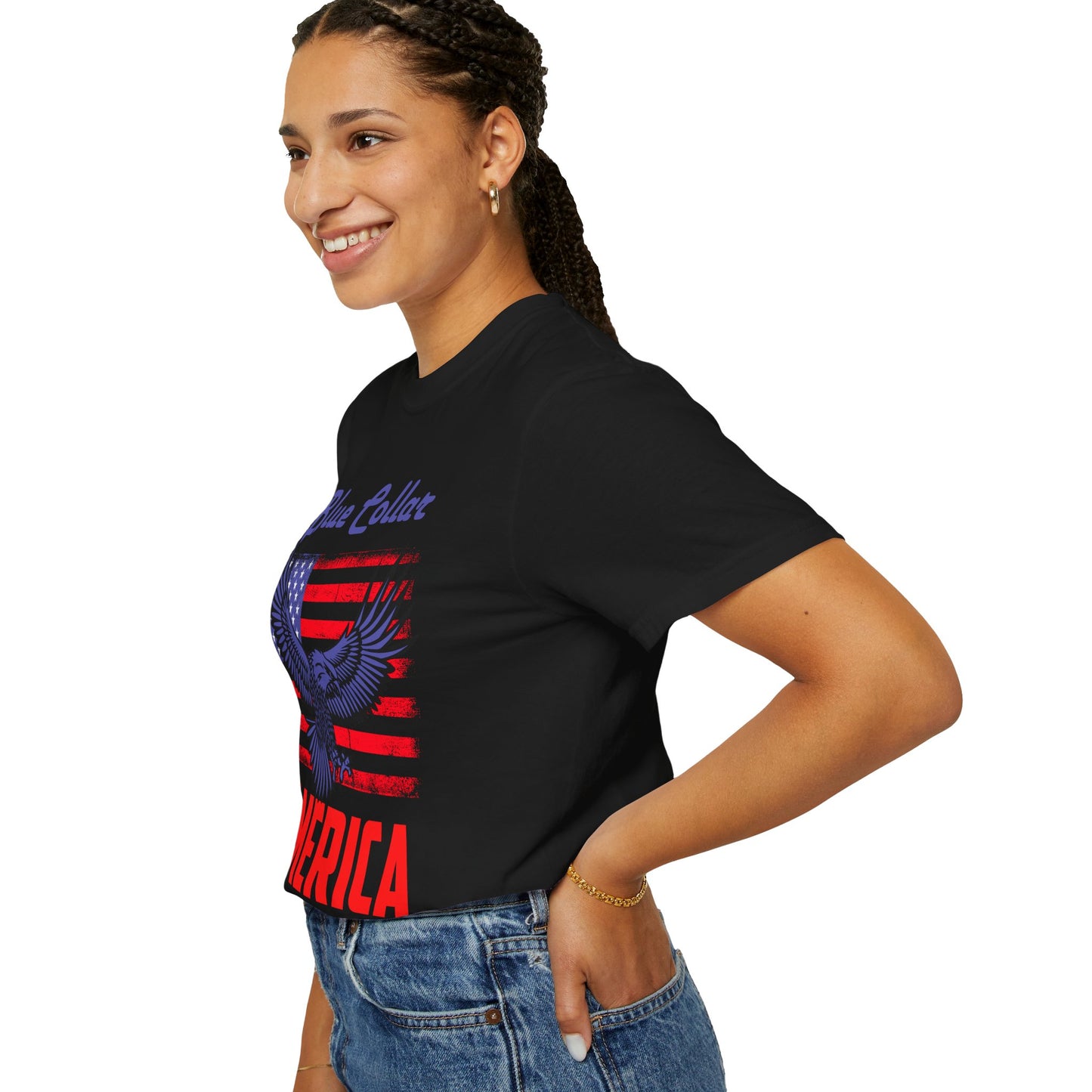 Unisex American Eagle Graphic Tee - Perfect for Patriotic Events, Casual Wear, 4th of July Gatherings, Gifts for Blue Collar Workers - 13695