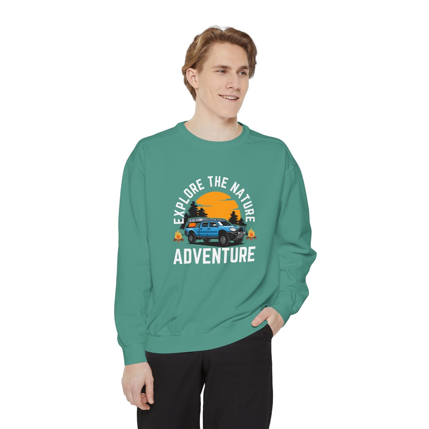 Explore the Nature - Unisex Garment-Dyed Sweatshirt - 10619