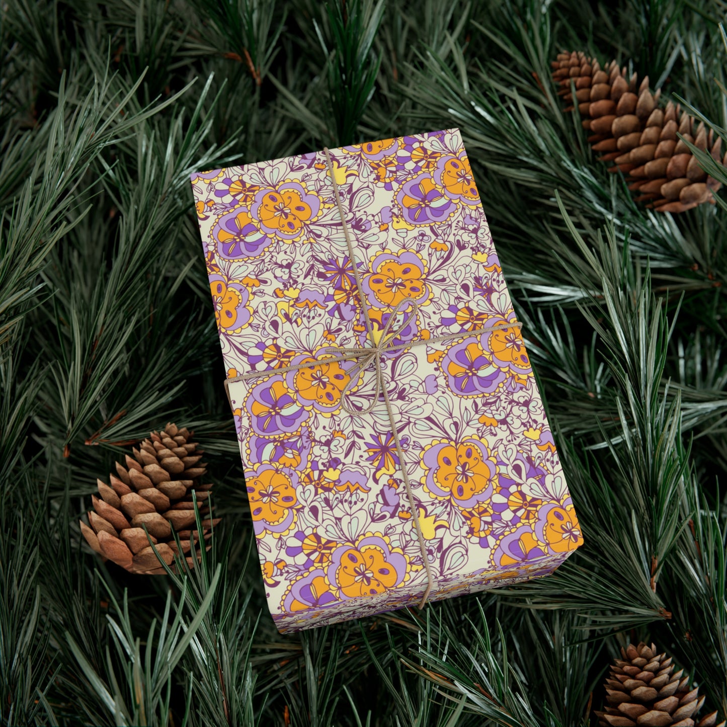 Orange & Purple Flowers - Gift Wrap Papers - 10240