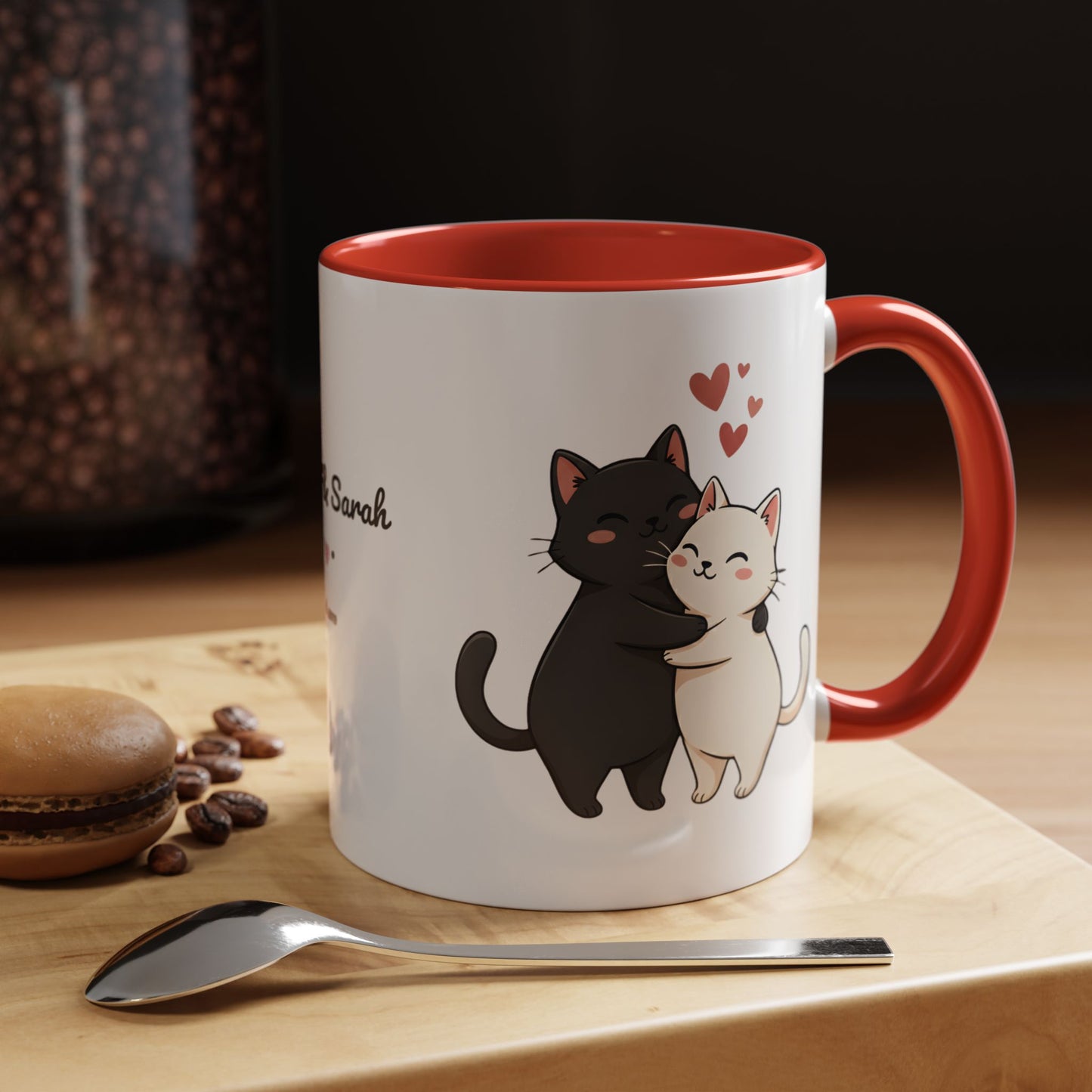 Cute Cats Personalized Mug — Custom Names & Established Date | Couple Valentine Gift (11oz / 15oz) - 14752