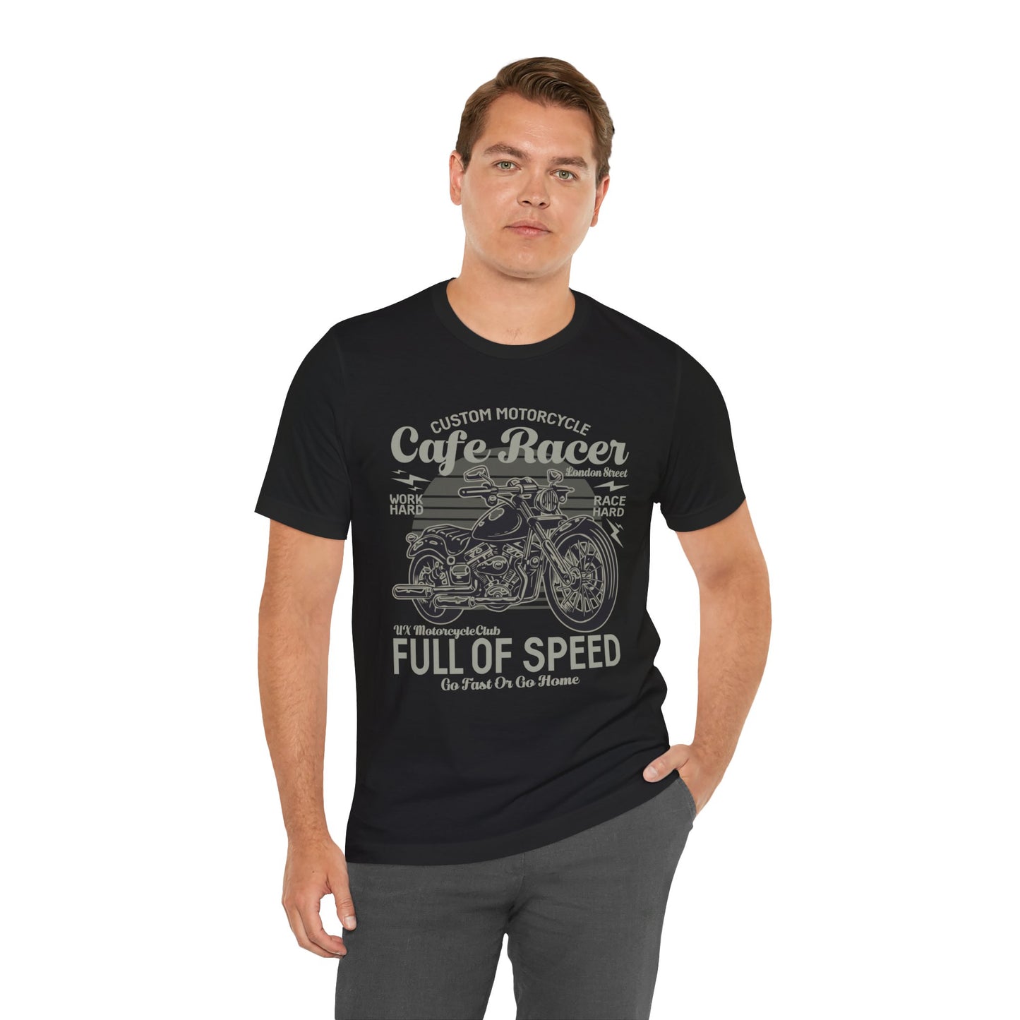 Custom Motorcycle, Cafe Racer - Unisex Jersey Short Sleeve Tee