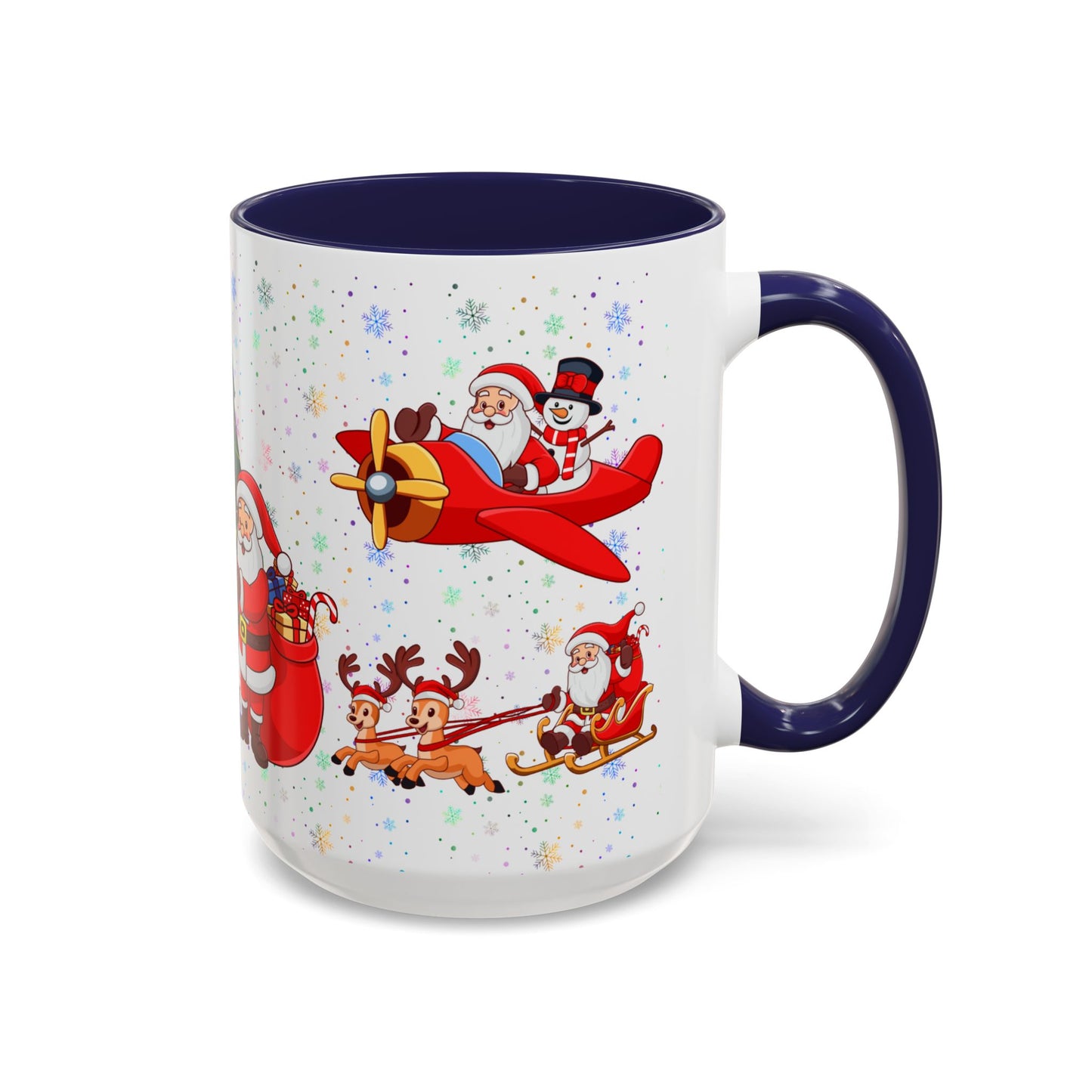 Christmas Party, Santa, Snowman & Reindeer - Accent Coffee Mug (11, 15oz) - 10429