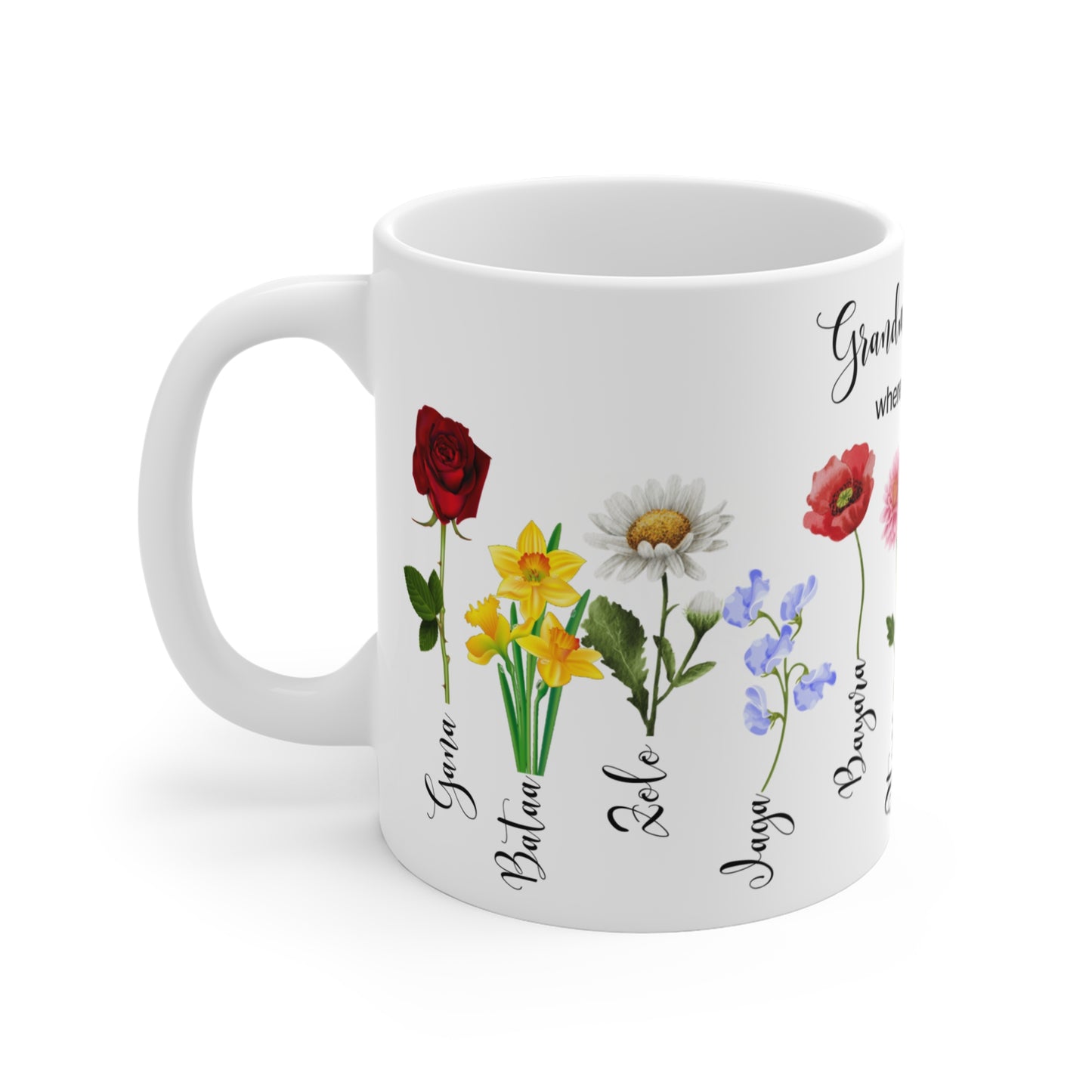 Grandma's Garden Where Love Blooms" Customizable - Mug 11oz