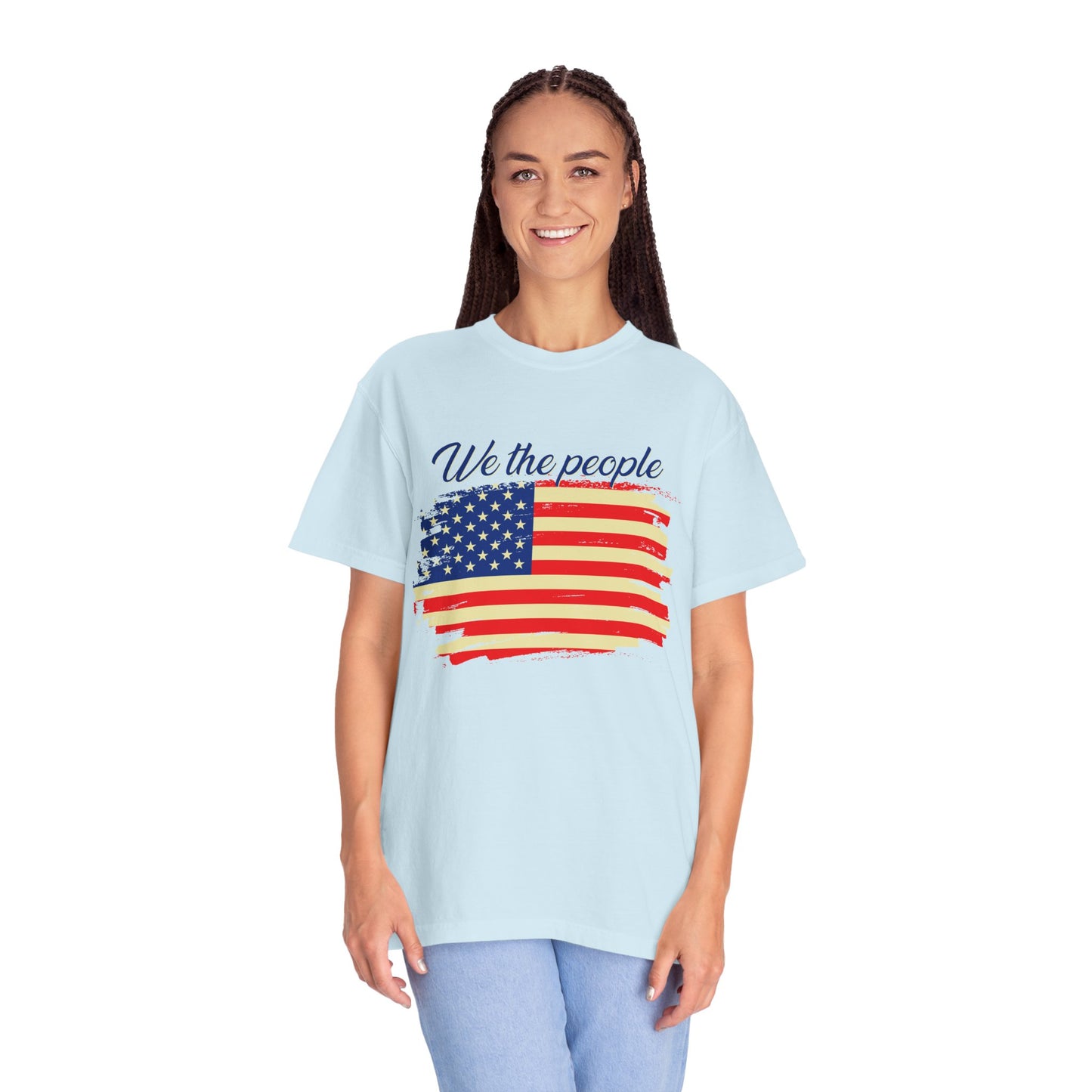 Patriotic Garment-Dyed T-Shirt - We the People, Independence Day Gift, Casual Wear, Constitution Day, Freedom Apparel - 13691