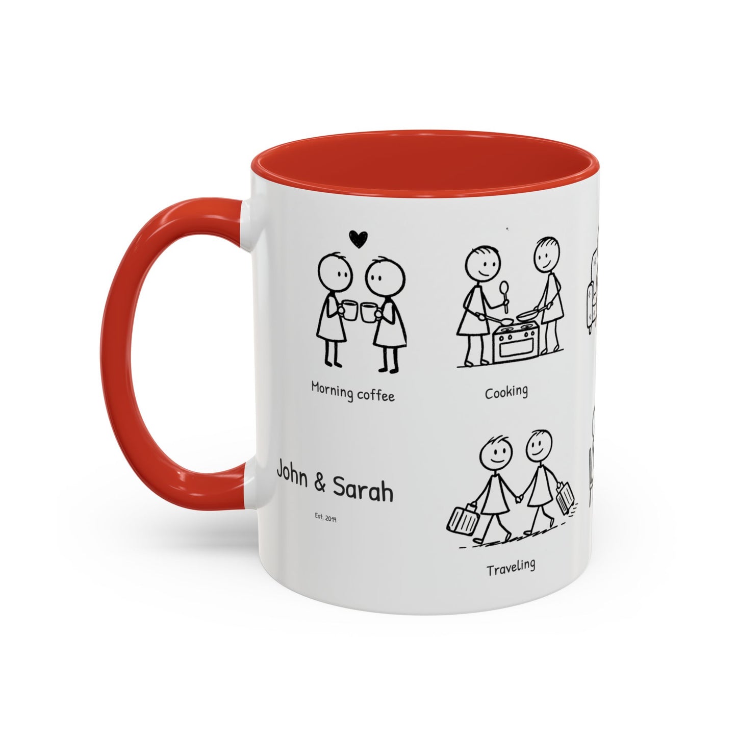 Our Favorite Things to Do Valentine’s Mug – Cozy Couples Illustrated Accent Coffee Mug - 14705