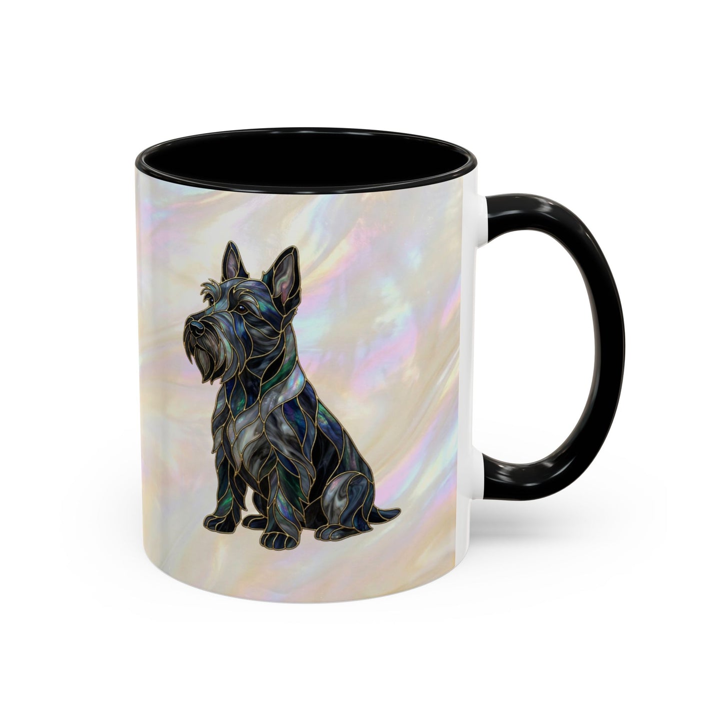 Scottish Terrier Accent Coffee Mug – Stained Glass Design 11/15oz - 14644