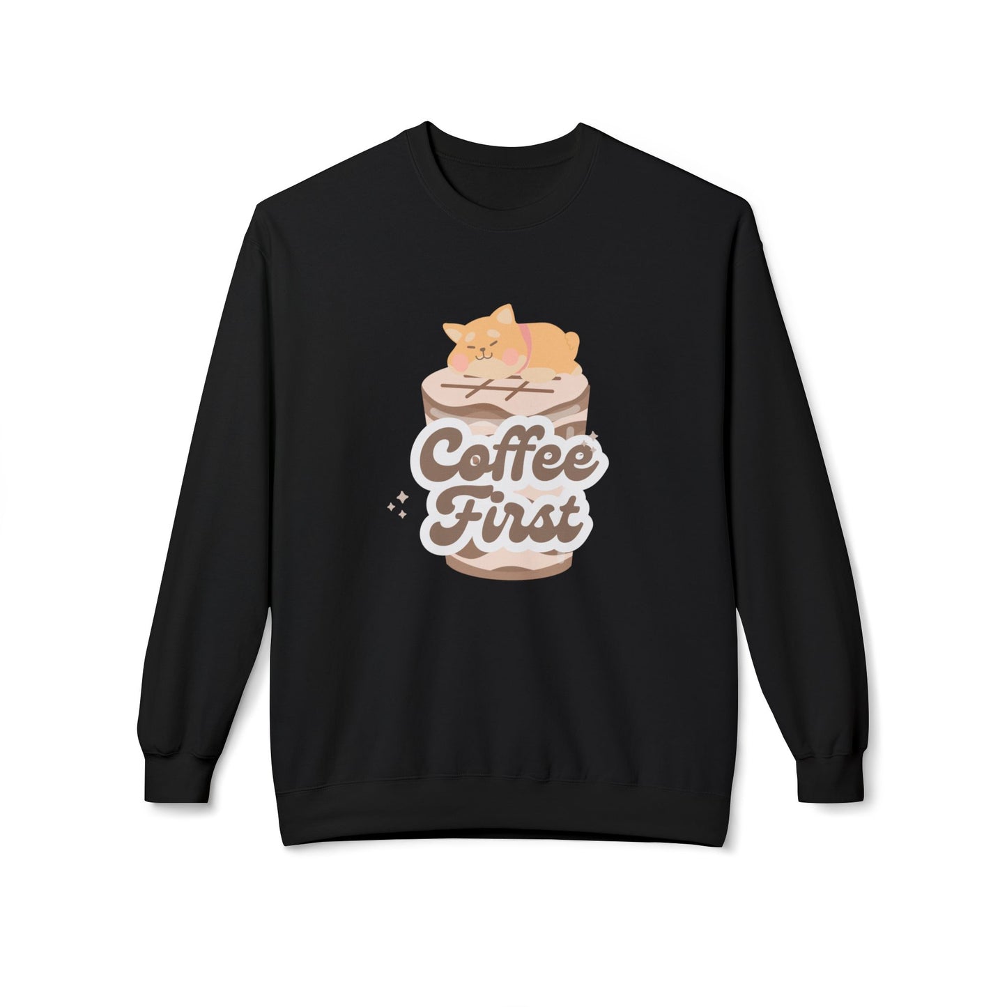 Coffee First - Unisex Midweight Softstyle Fleece Crewneck Sweatshirt - 11344