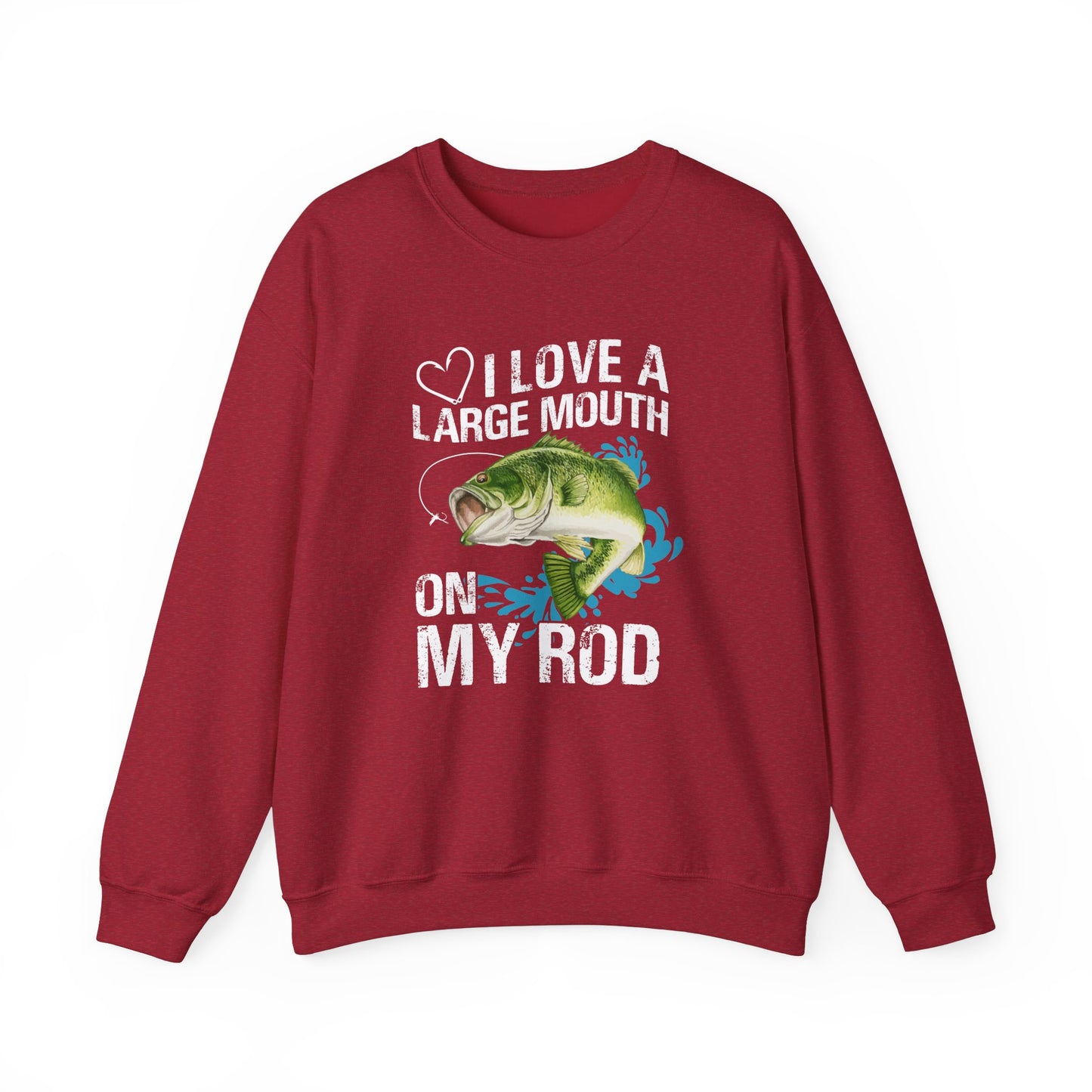 I Love A Large Mouth On My Rod - Unisex Heavy Blend™ Crewneck Sweatshirt