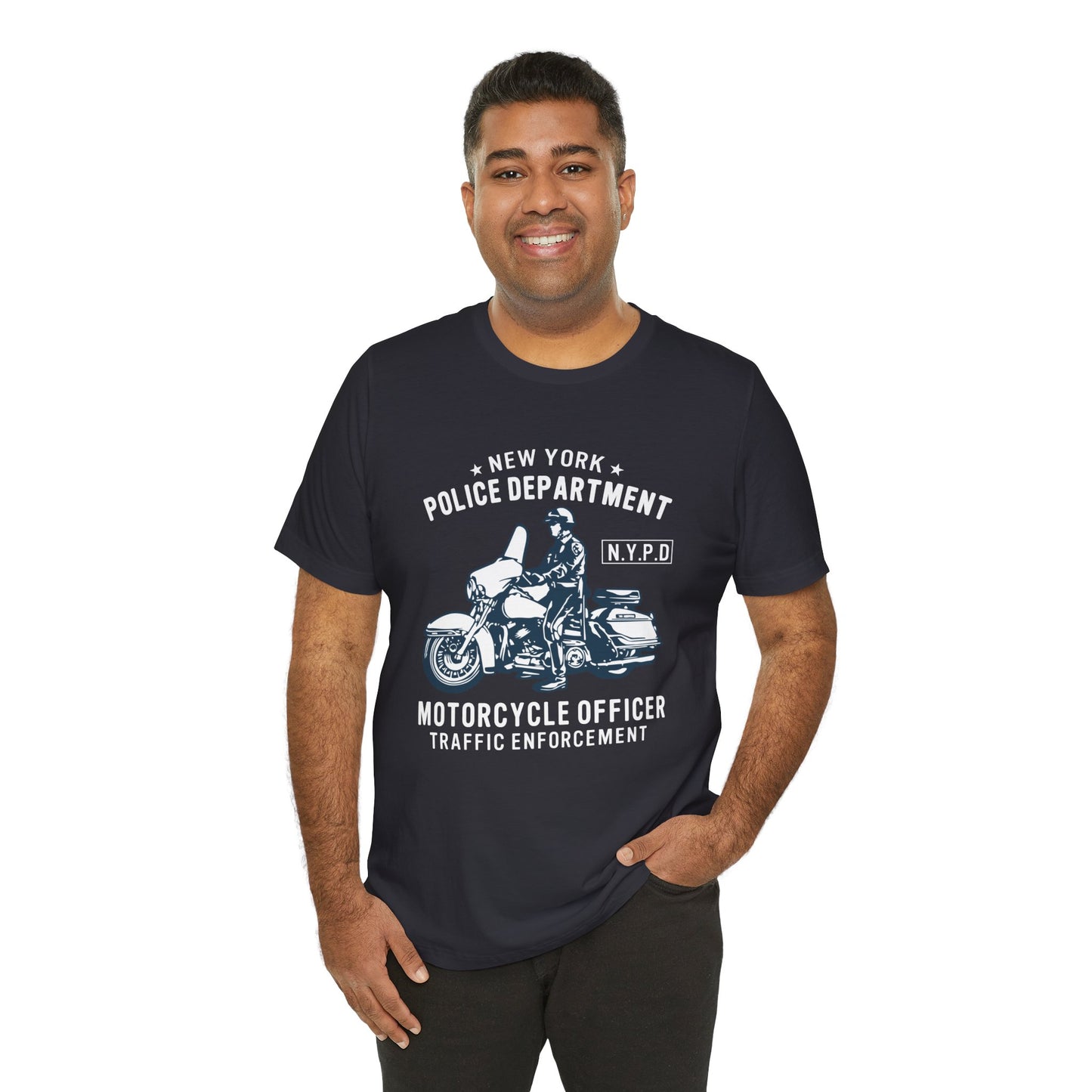 NY Police Department, Motorcycle Officer - Unisex Jersey Short Sleeve Tee