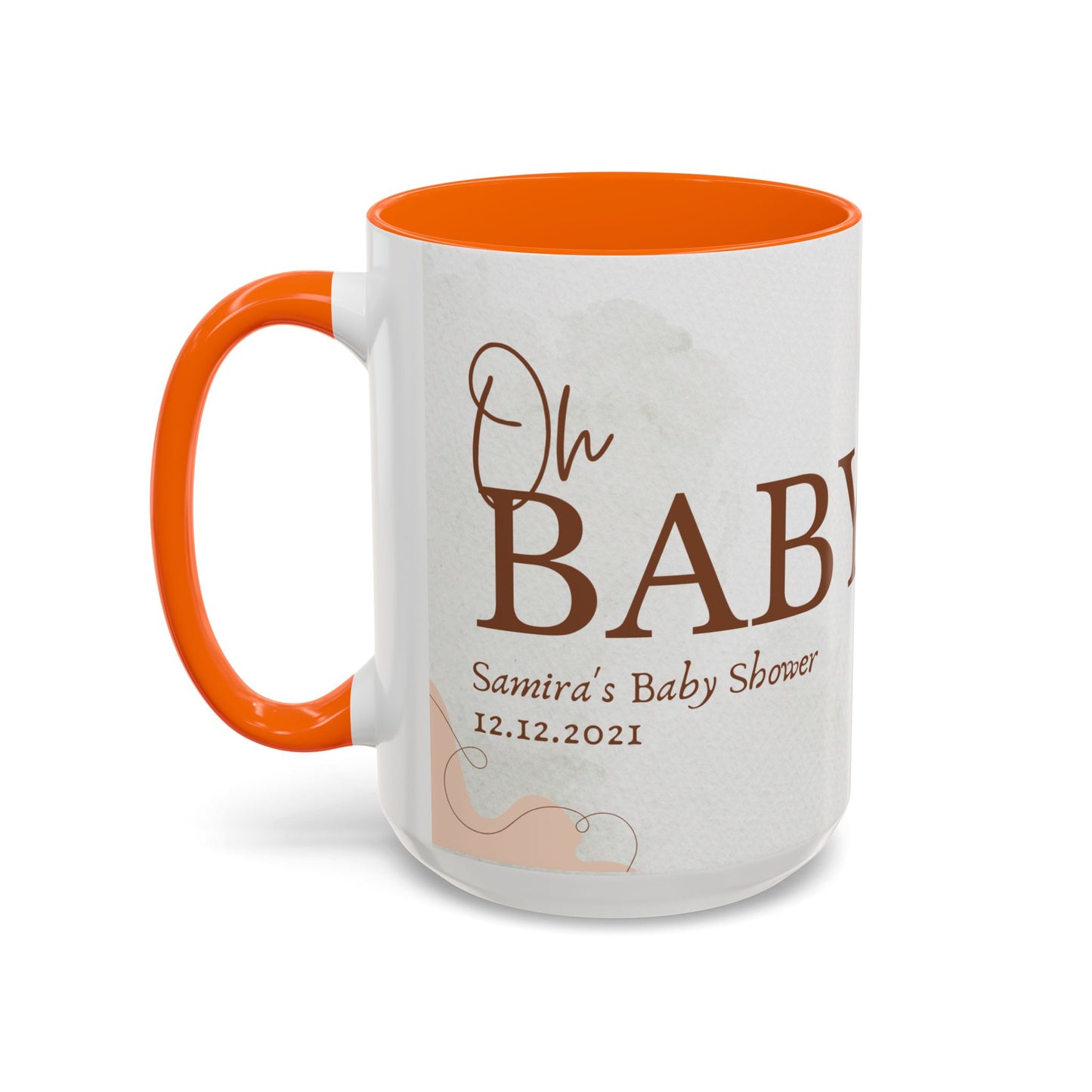 Oh Baby, Samira's Baby Shower, Customizable - Accent Coffee Mug (11, 15oz) - 10882