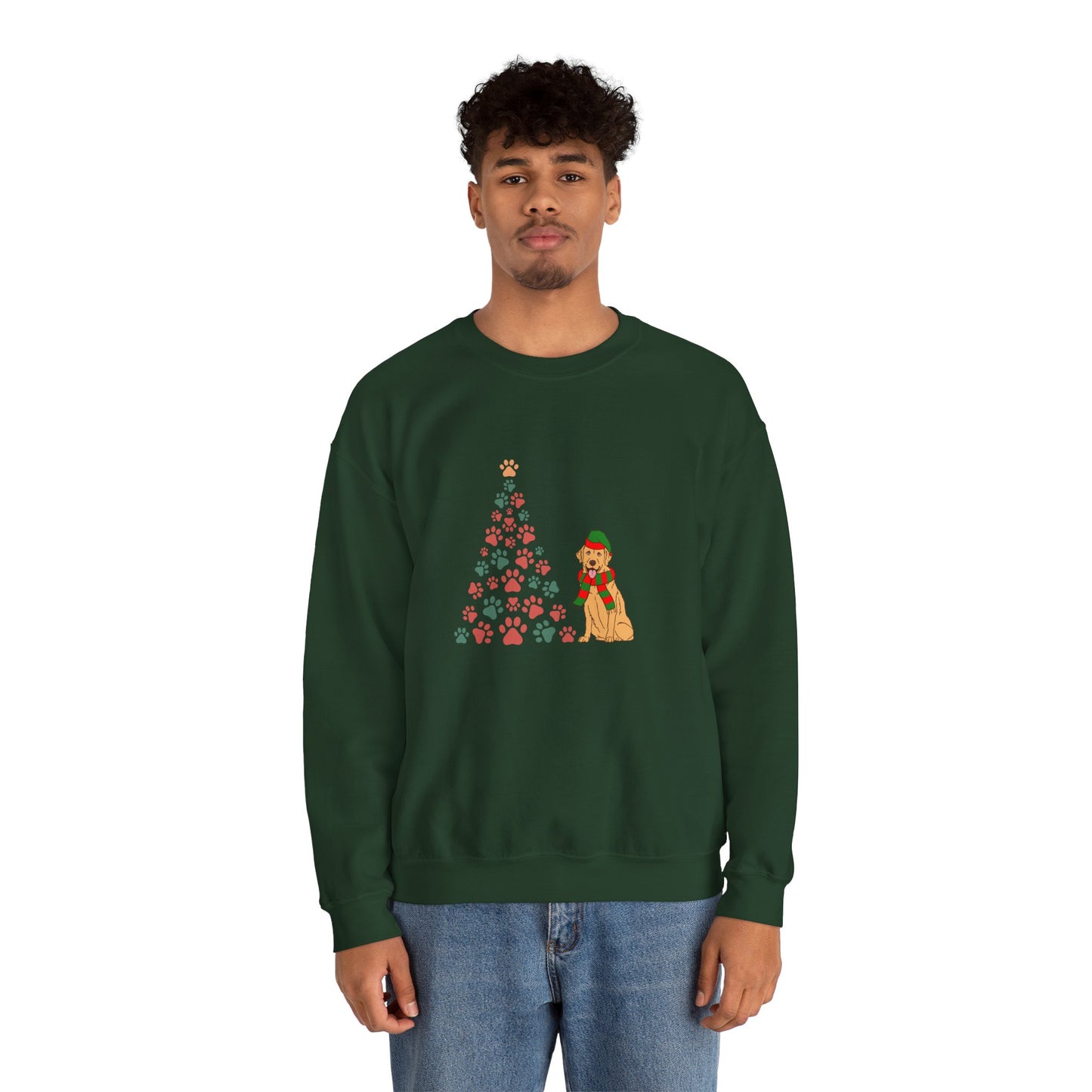 Christmas Tree & Dog - Unisex Heavy Blend™ Crewneck Sweatshirt -10239