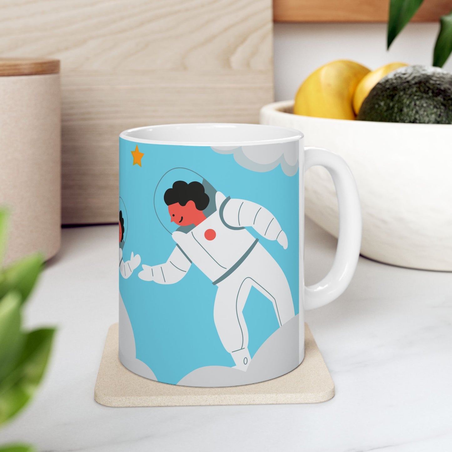 Space Themed Father's Day Ceramic Mug - Perfect Gift for Dads, Astronaut Lovers - 14051