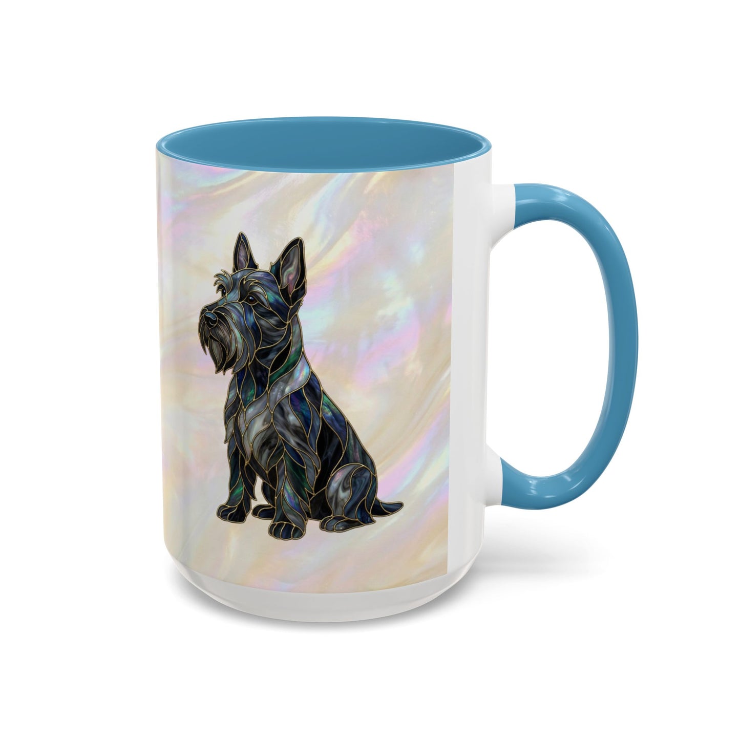 Scottish Terrier Accent Coffee Mug – Stained Glass Design 11/15oz - 14644