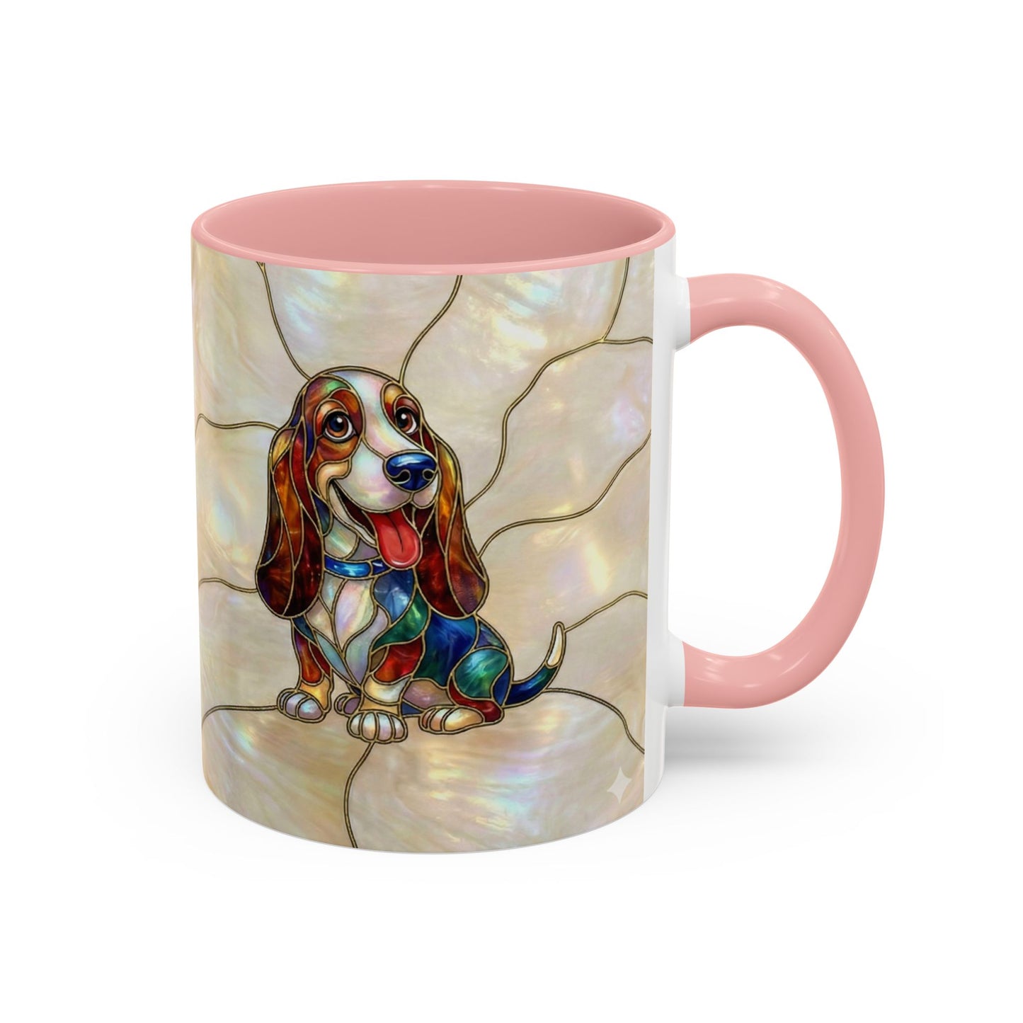 Basset Hound Stained Glass Accent Coffee Mug (11/15oz) - 14520