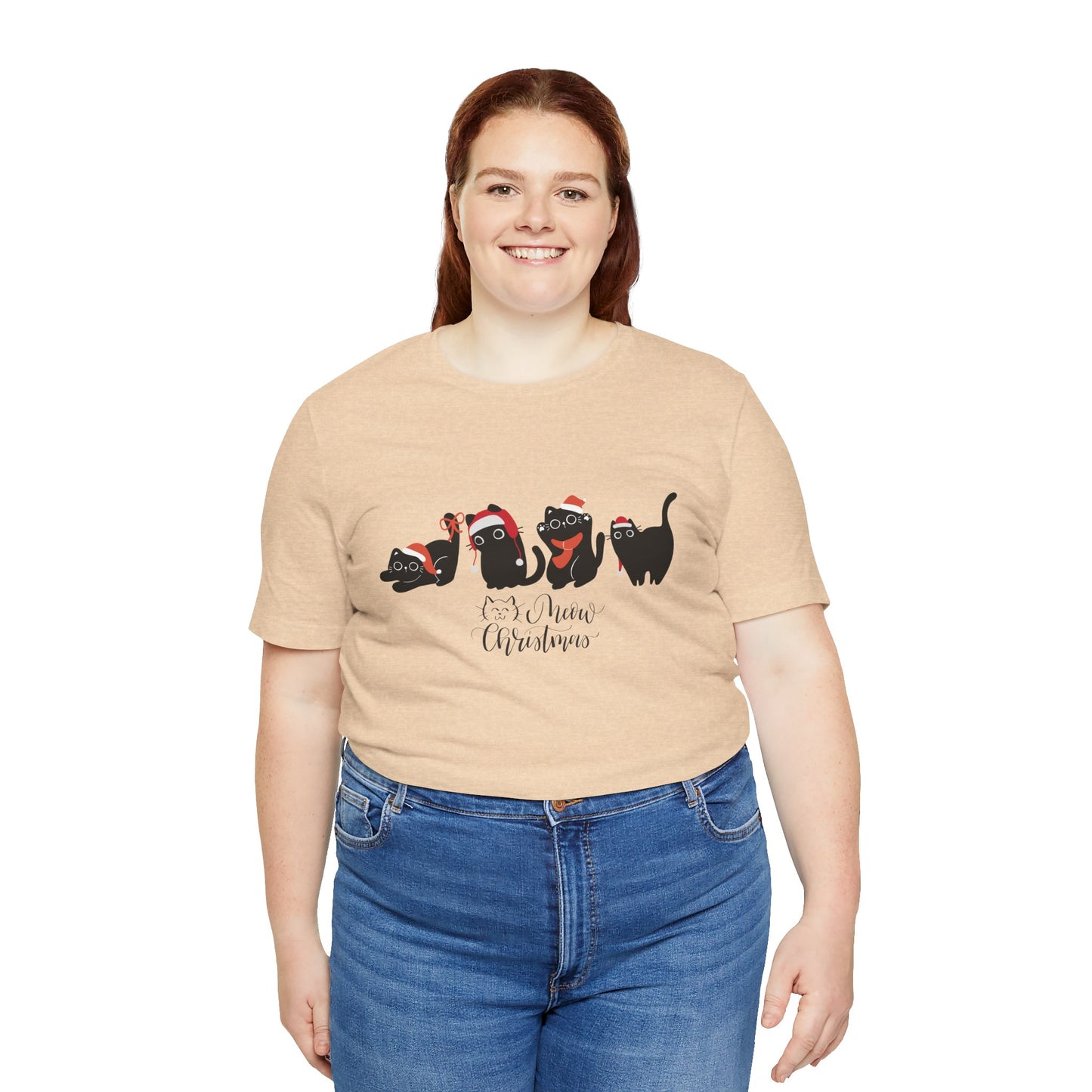 Black Cats, Meow Christmas - Unisex Jersey Short Sleeve Tee - 10076