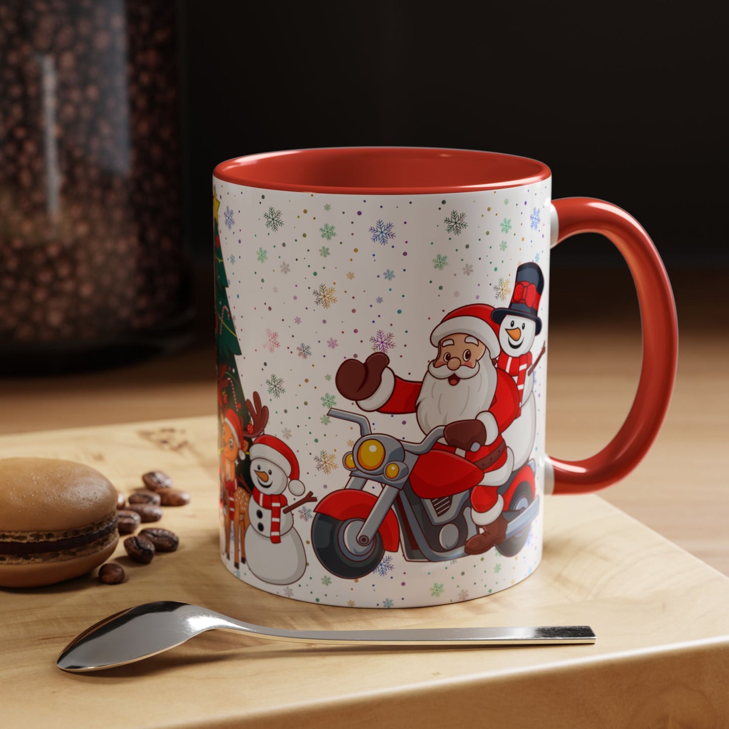 Christmas Party, Santa, Snowman & Reindeer - Accent Coffee Mug (11, 15oz) - 10427