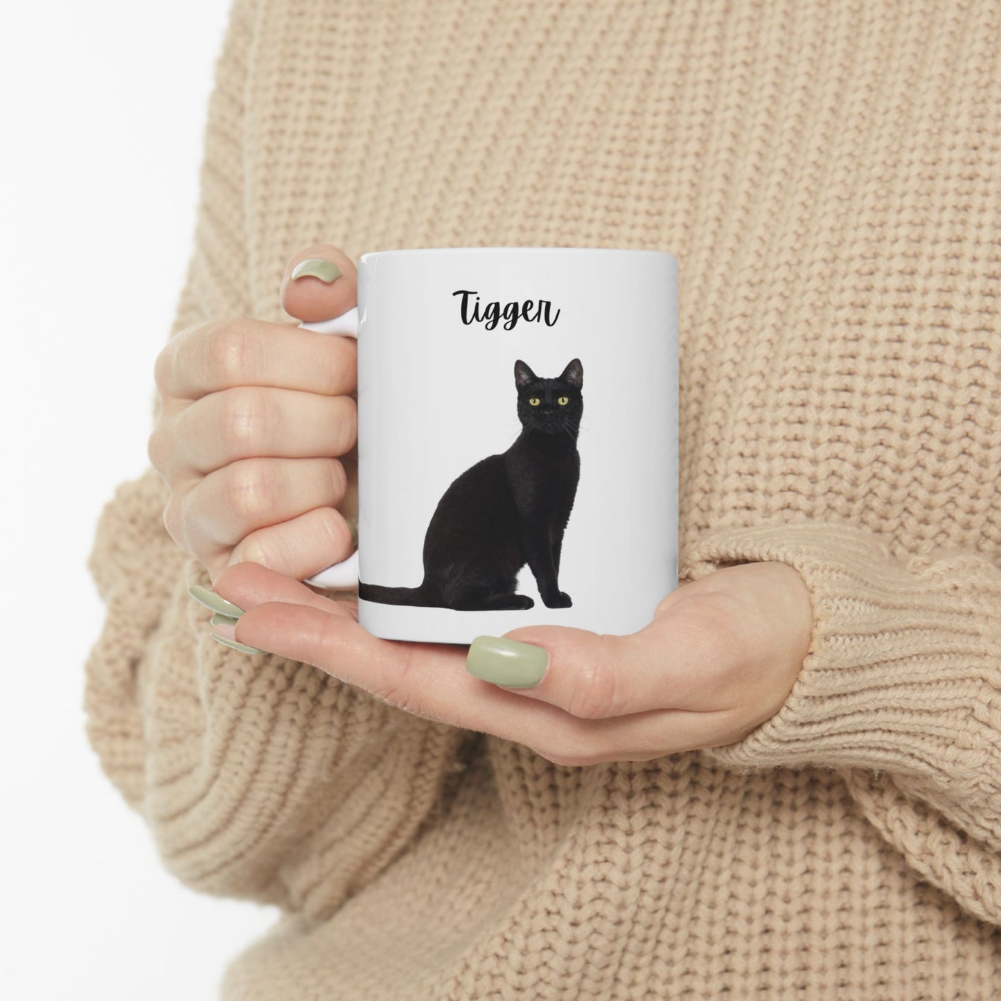 Black Cat Ceramic Mug - Perfect Gift for Cat Lovers, Cute Pet Mug, Funny Kitchen Decor, Coffee Lovers' Favorite - 14197