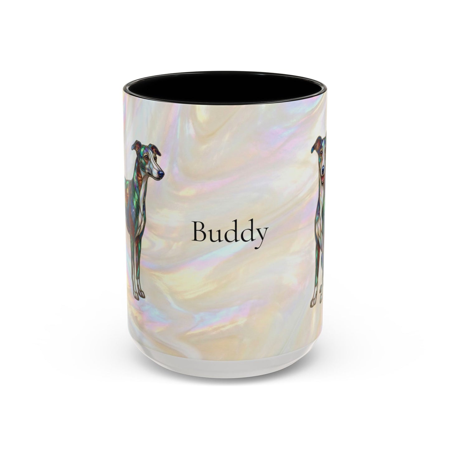 Whippet Accent Coffee Mug – Stained Glass Design 11/15oz - 14652