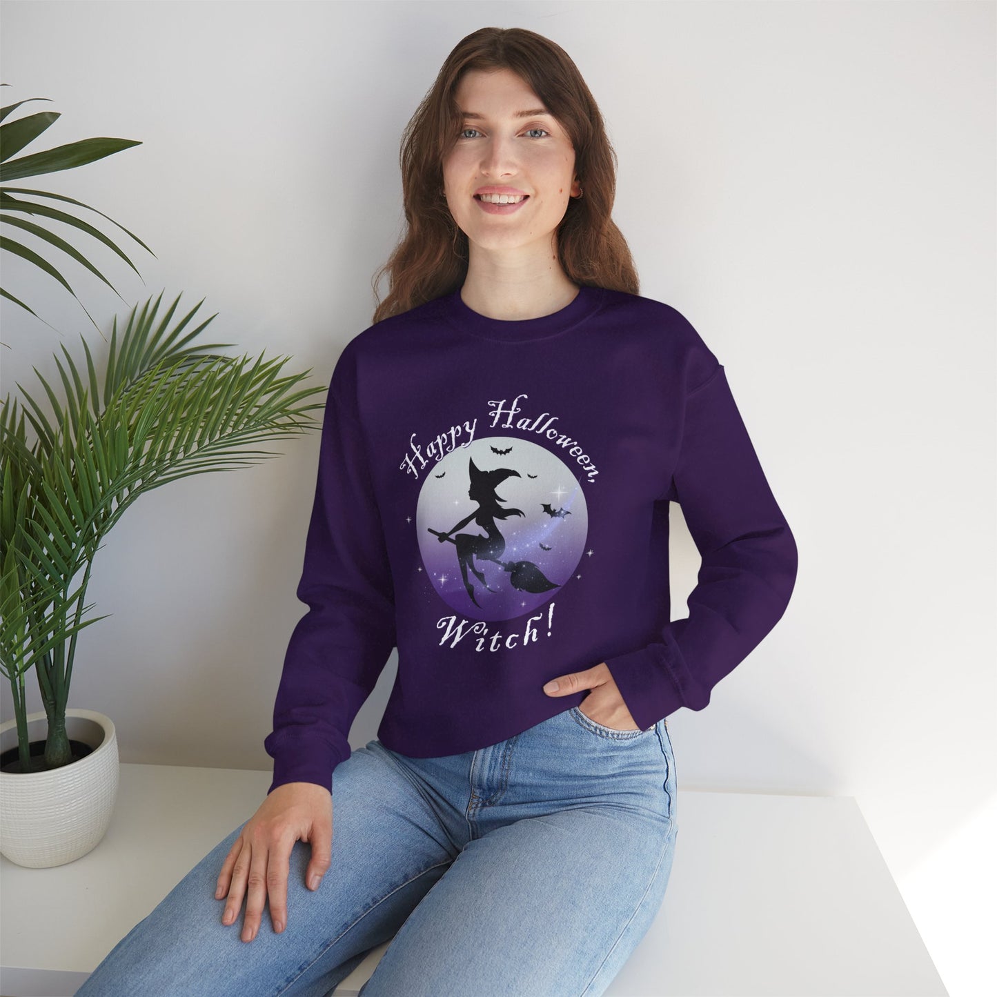 Happy Halloween, Witch! - Unisex Heavy Blend™ Crewneck Sweatshirt