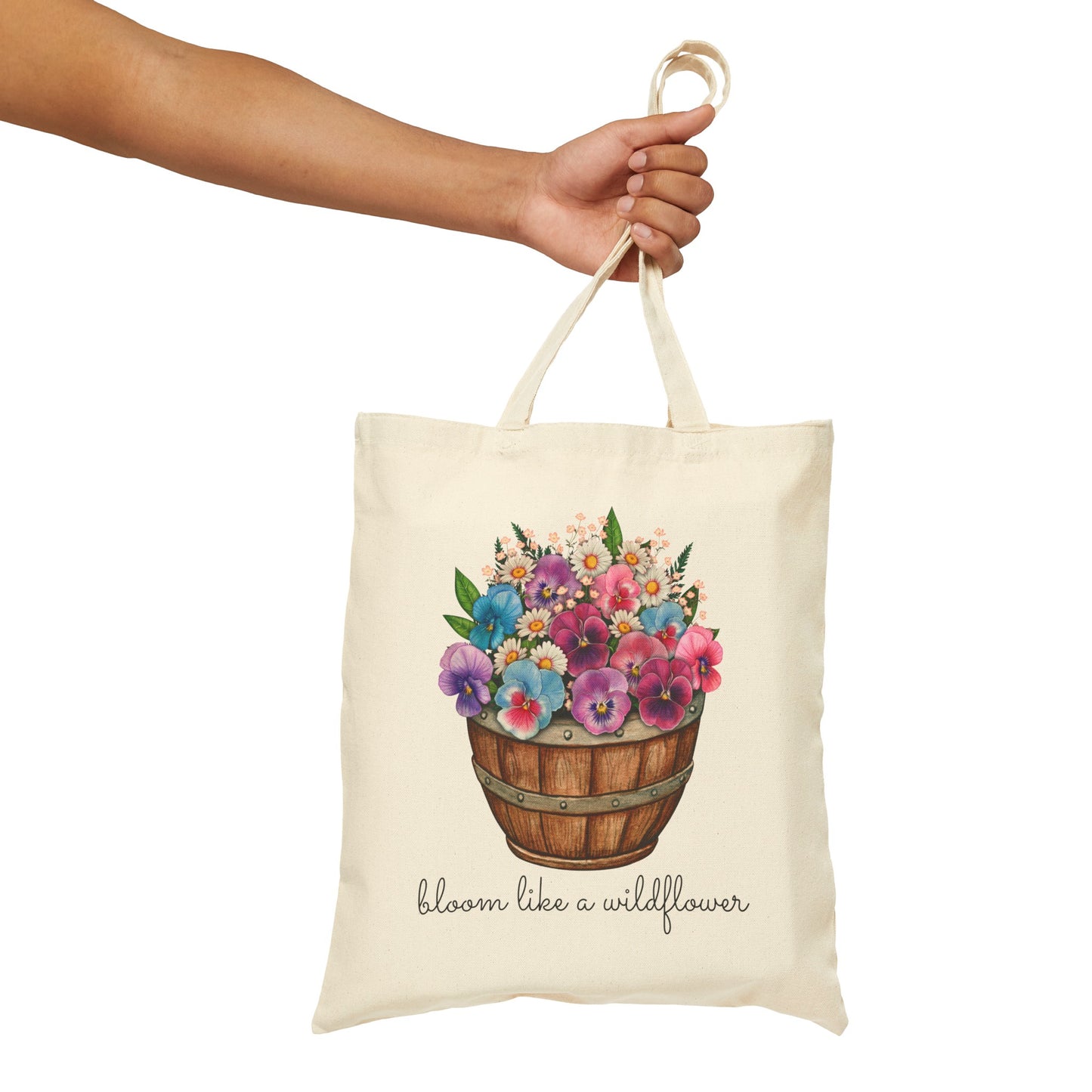 Wildflower Bliss: Eco-Friendly Cotton Canvas Tote Bag for Sustainable Style