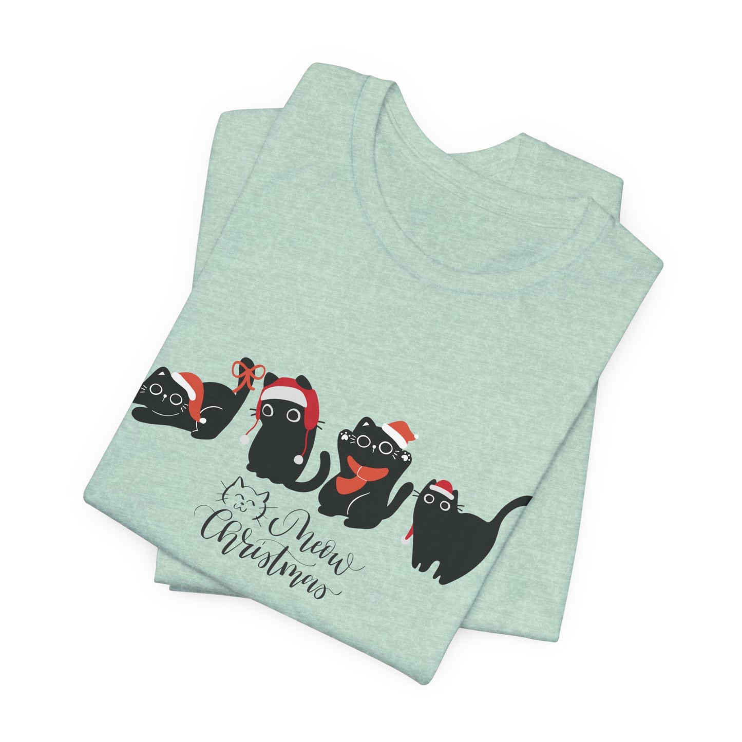 Black Cats, Meow Christmas - Unisex Jersey Short Sleeve Tee - 10076