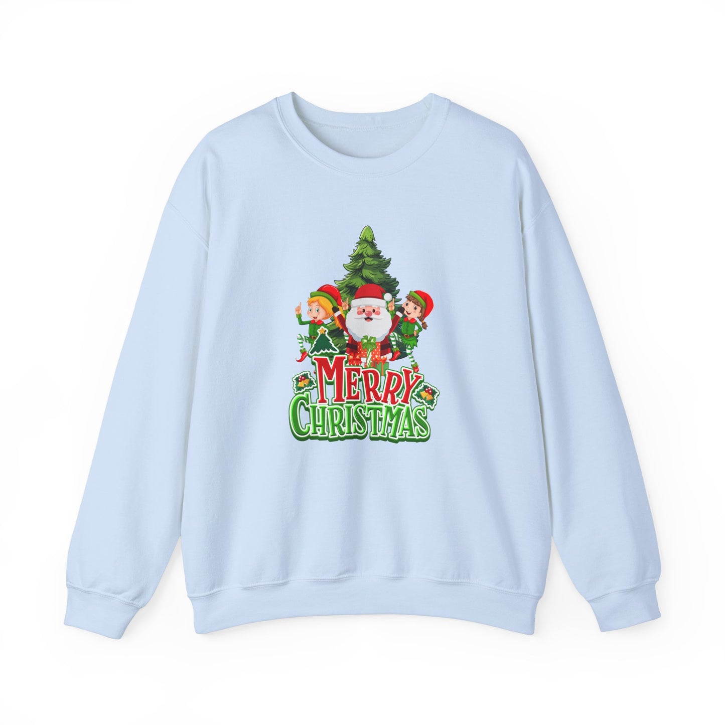 Santa & Elves, Merry Christmas - Unisex Heavy Blend™ Crewneck Sweatshirt - 10545