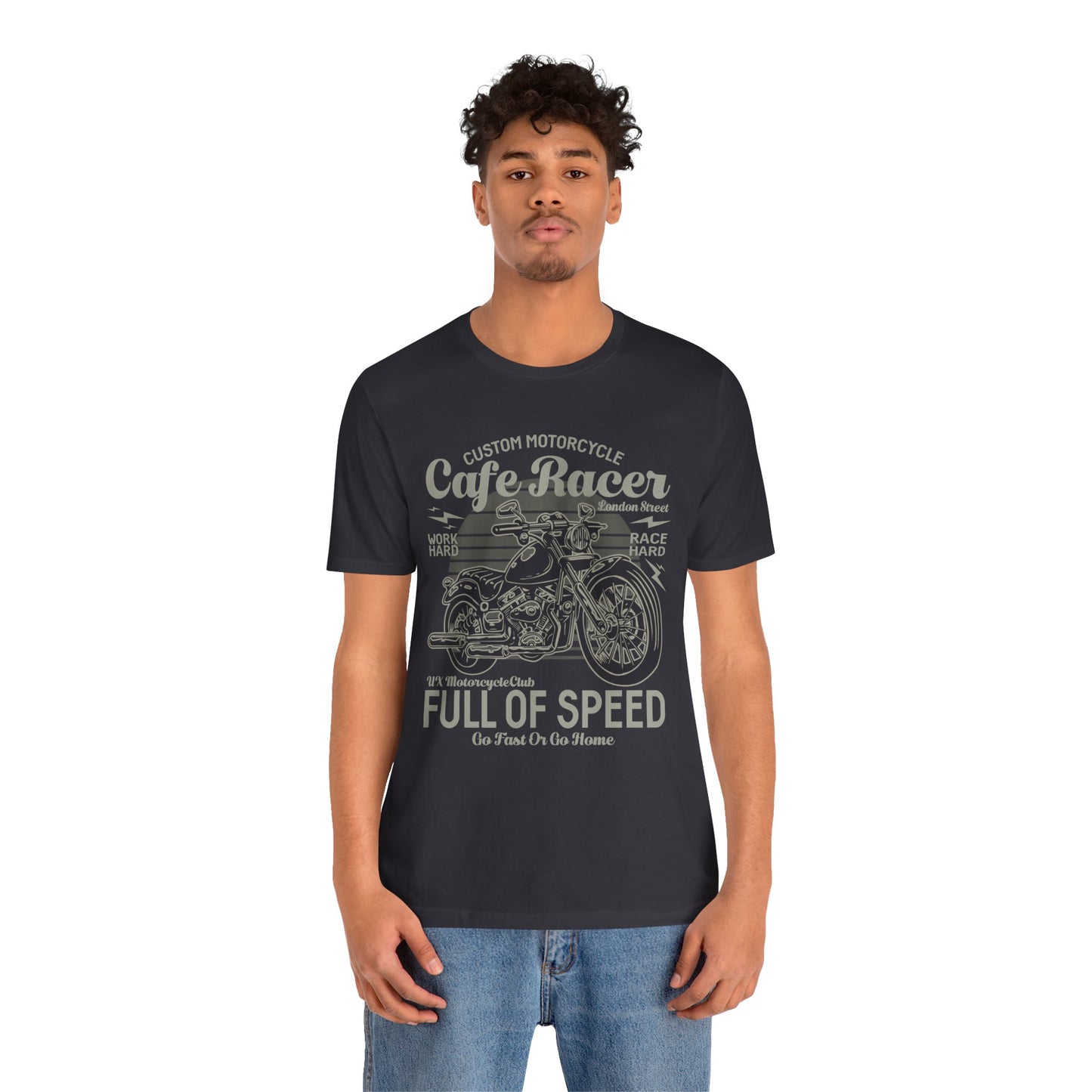 Custom Motorcycle, Cafe Racer - Unisex Jersey Short Sleeve Tee - 13295