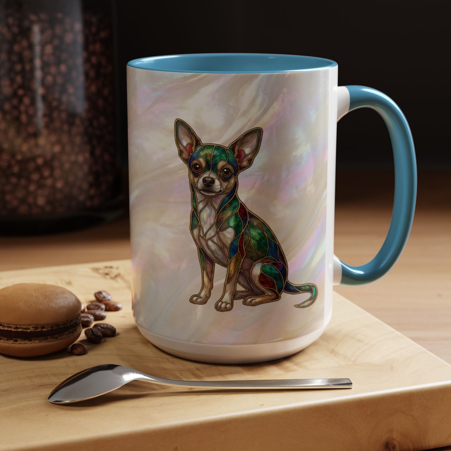Chihuahua Accent Coffee Mug -Stained Glass Style (11/15oz) - 14625