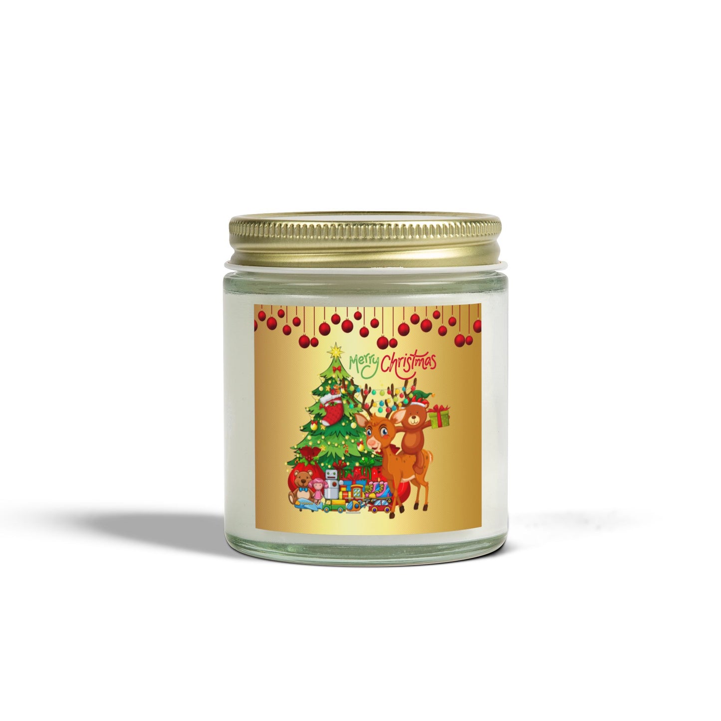 Merry Christmas - Scented Candles, Coconut Apricot Wax (4oz, 9oz)