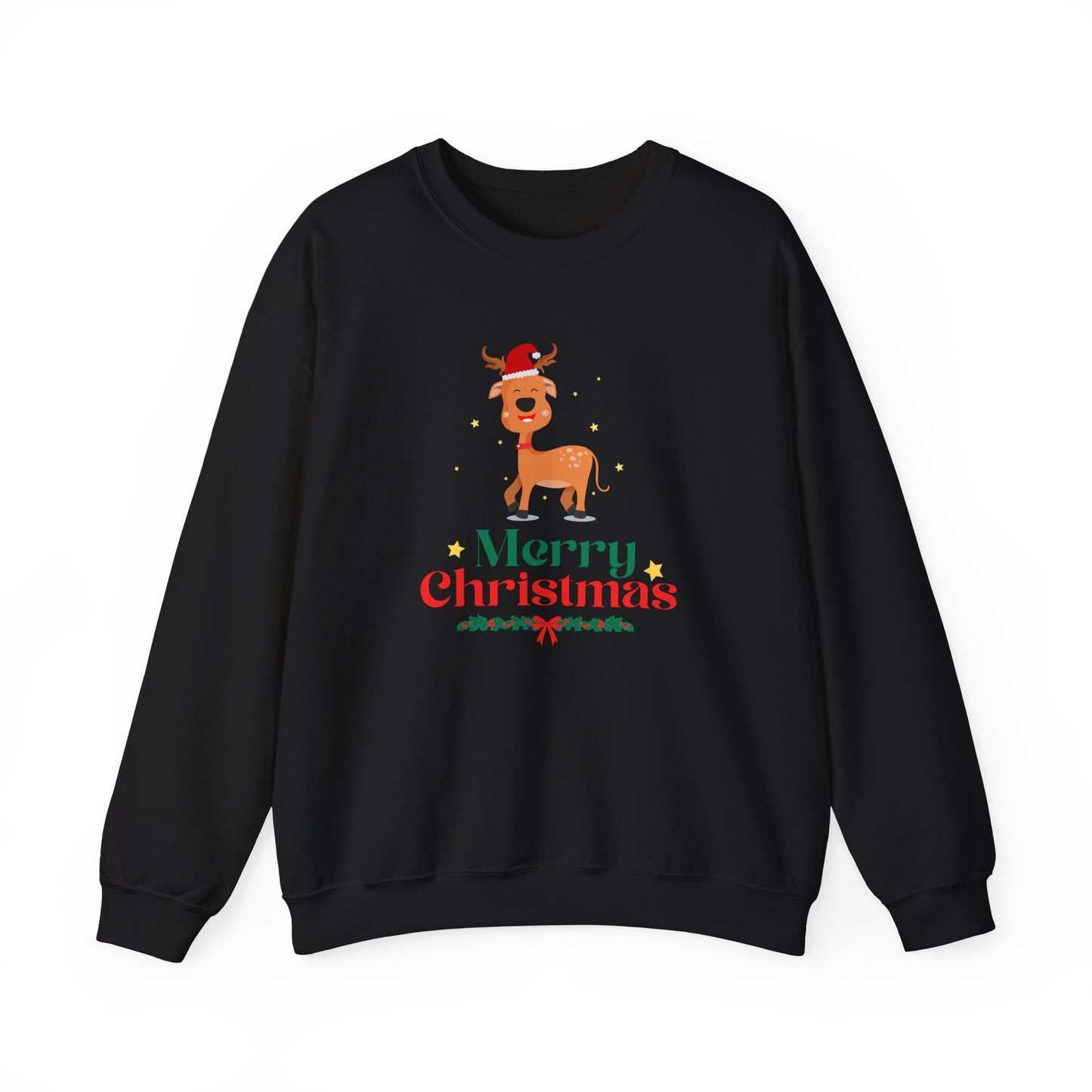 Reindeer, Merry Christmas - Unisex Heavy Blend™ Crewneck Sweatshirt