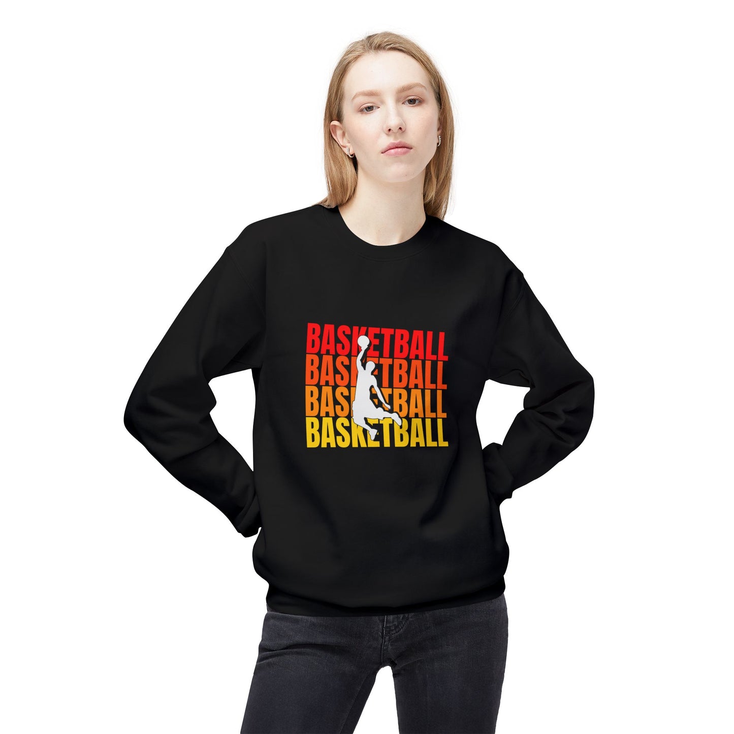 Basketball - Unisex Midweight Softstyle Fleece Crewneck Sweatshirt - 10678