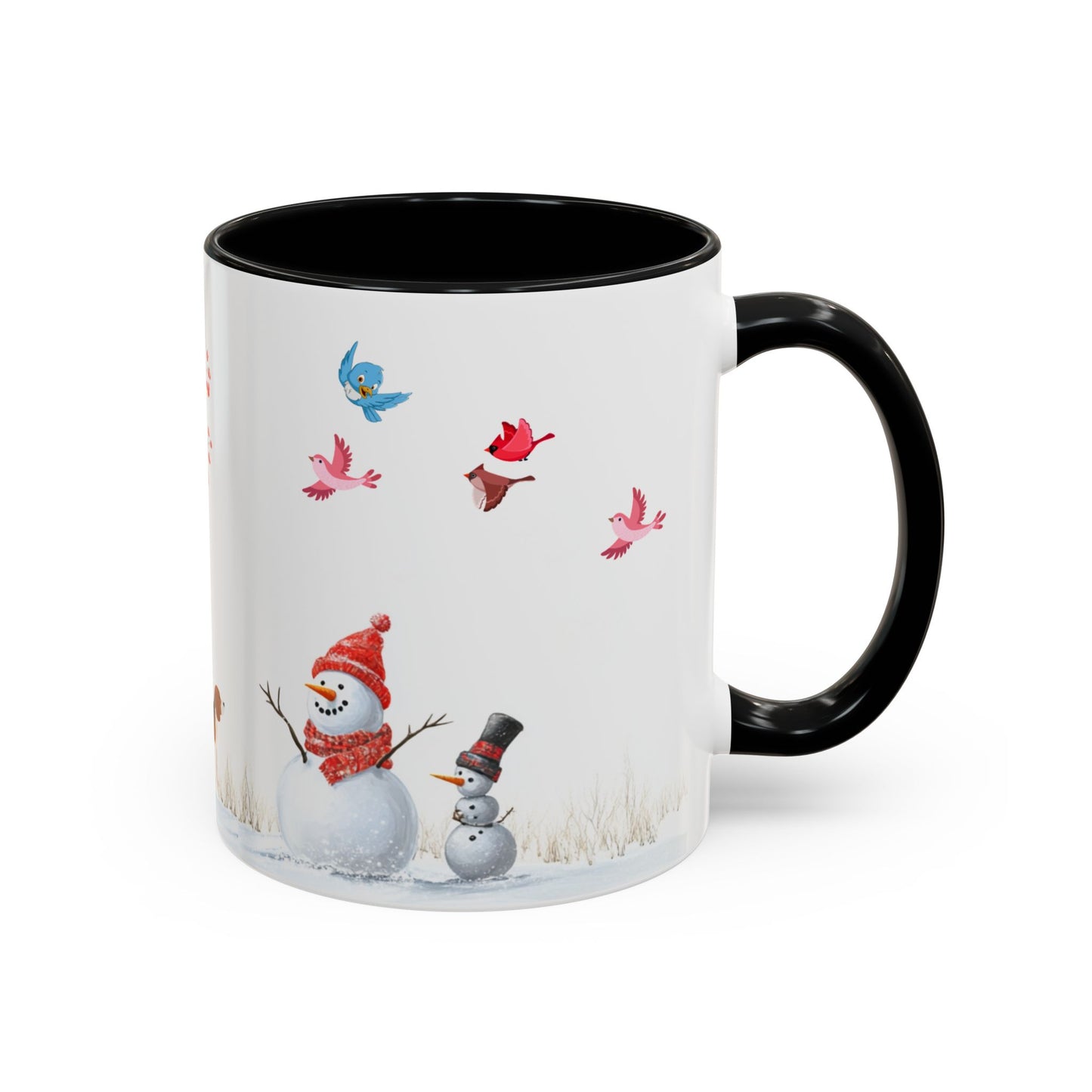 Winter Tree, Snowman & Puppy - Accent Coffee Mug (11, 15oz) - 10406