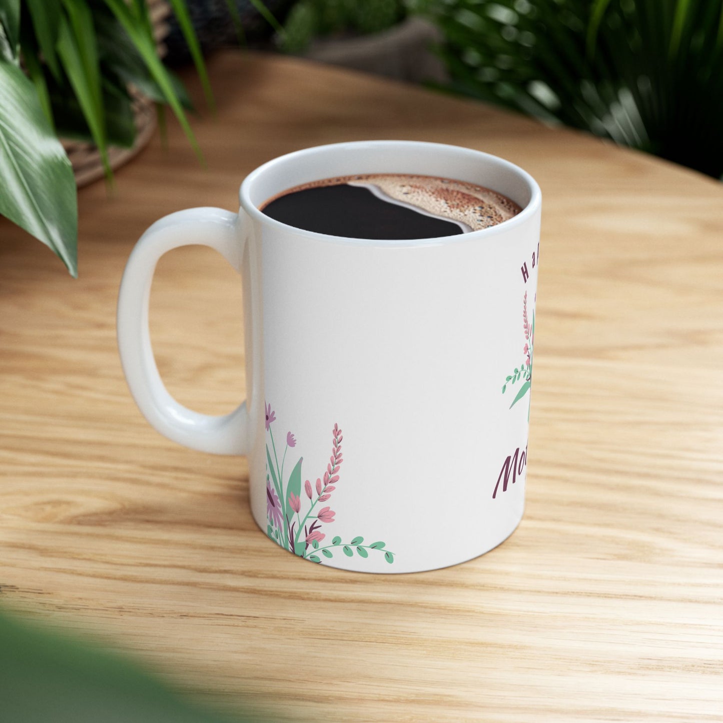 Happy Mother's Day Floral Ceramic Mug - Perfect Gift for Mom - 12582