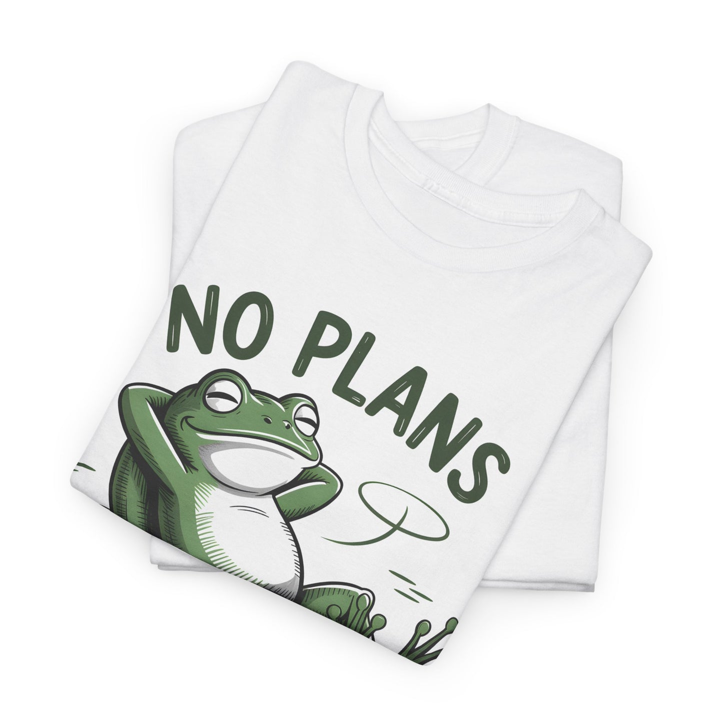 Funny Frog T-Shirt – “No Plans Just Vibes” Relaxed Graphic Tee - 14857