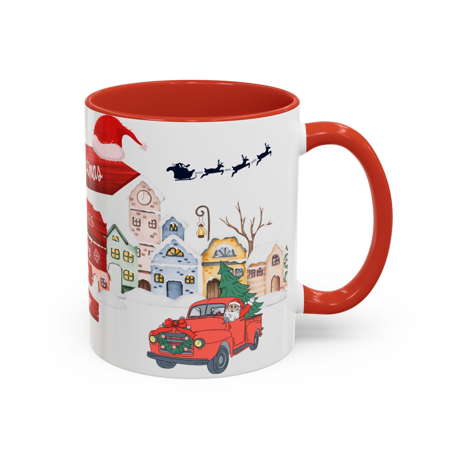 Merry Christmas - Accent Coffee Mug (11, 15oz)