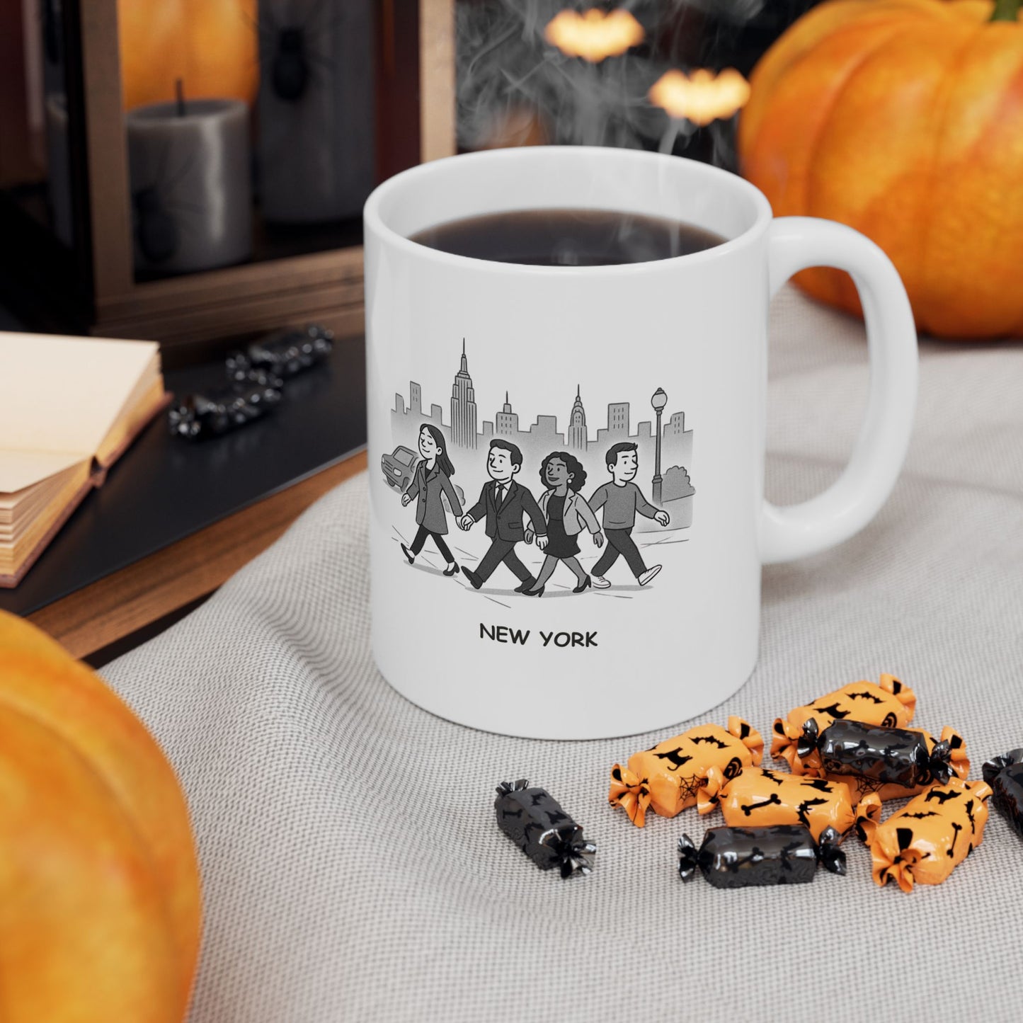 "In New York, we don’t just walk—we strut like we’re in a Broadway show." Ceramic Mug - 12854