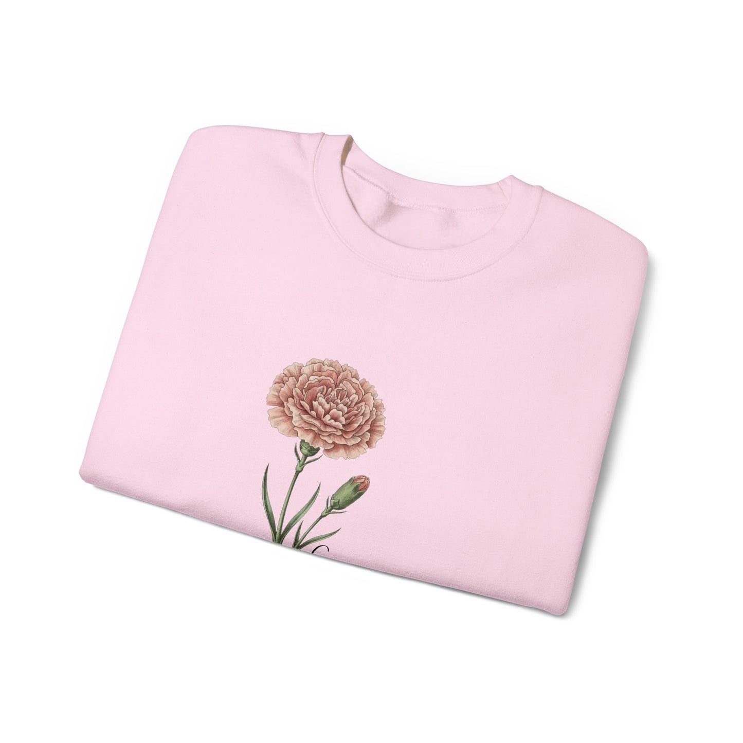 January Carnation Crewneck Sweatshirt — Customizable - 14673