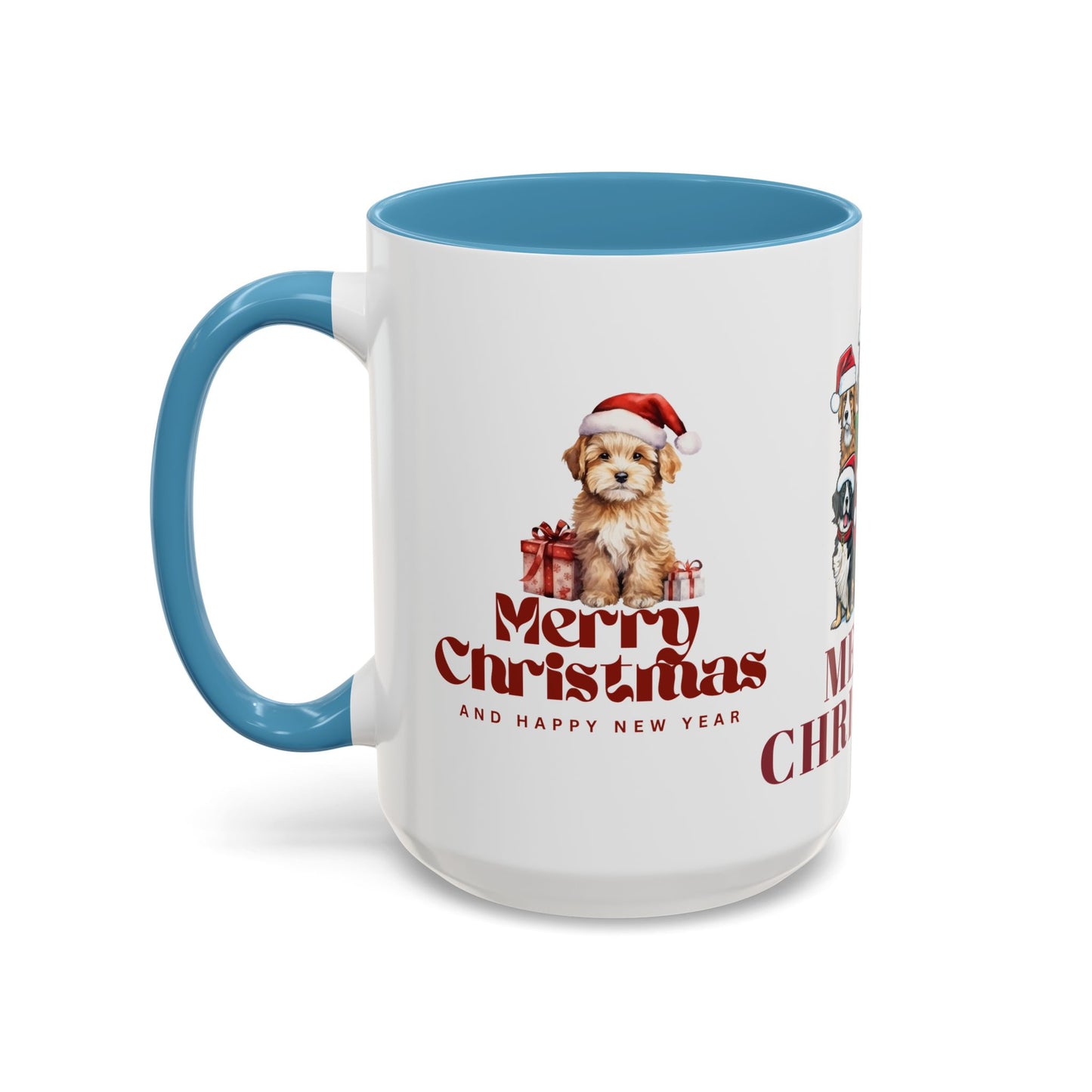 Dogs, Merry Christmas - Accent Coffee Mug (11, 15oz)