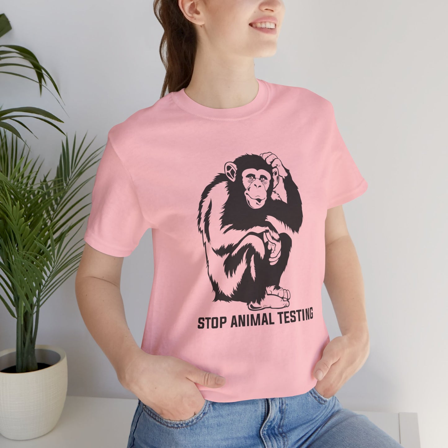 Vegan: Stop Animal Testing - Unisex Jersey Short Sleeve Tee