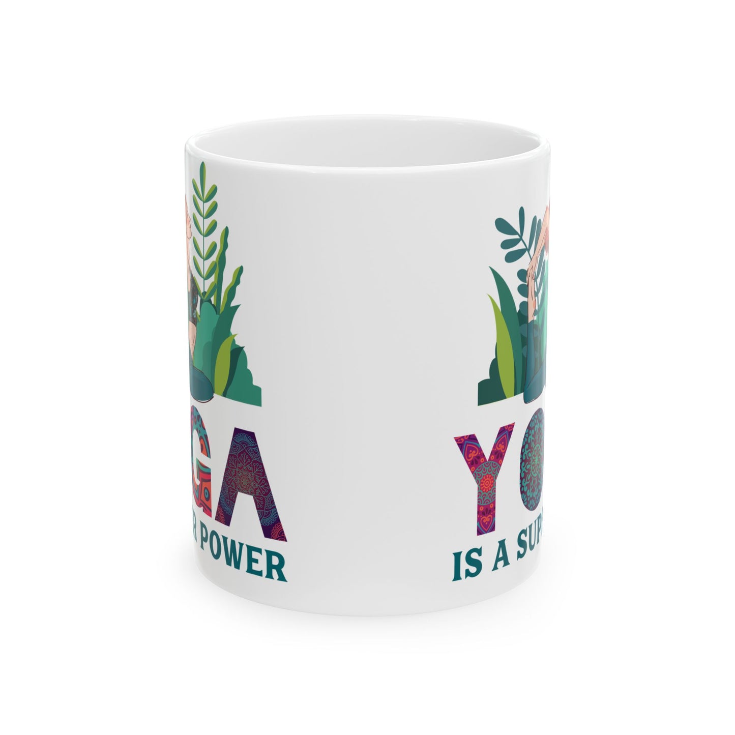 Yoga Power Ceramic Mug – Positive Affirmation Coffee Cup, Yoga Lover Gift - 13152
