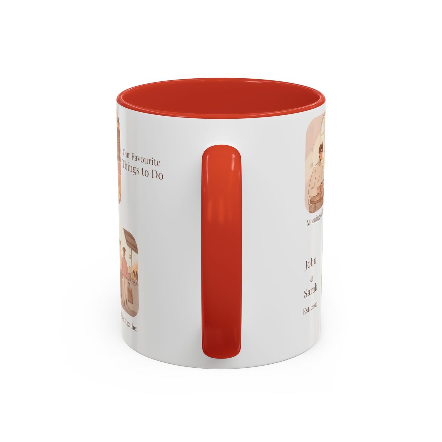 Our Favorite Things to Do Valentine’s Mug – Cozy Couples Illustrated Accent Coffee Mug - 14701
