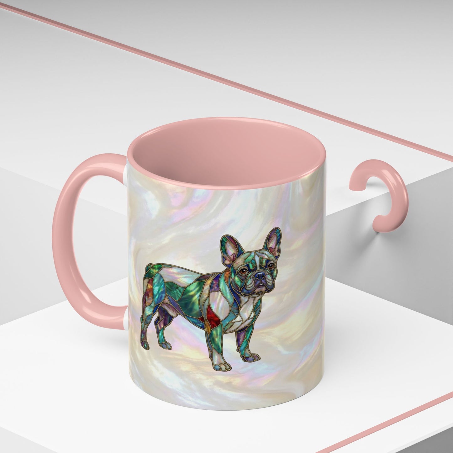 French Bulldog Accent Coffee Mug -Stained Glass Style (11/15oz) - 14632
