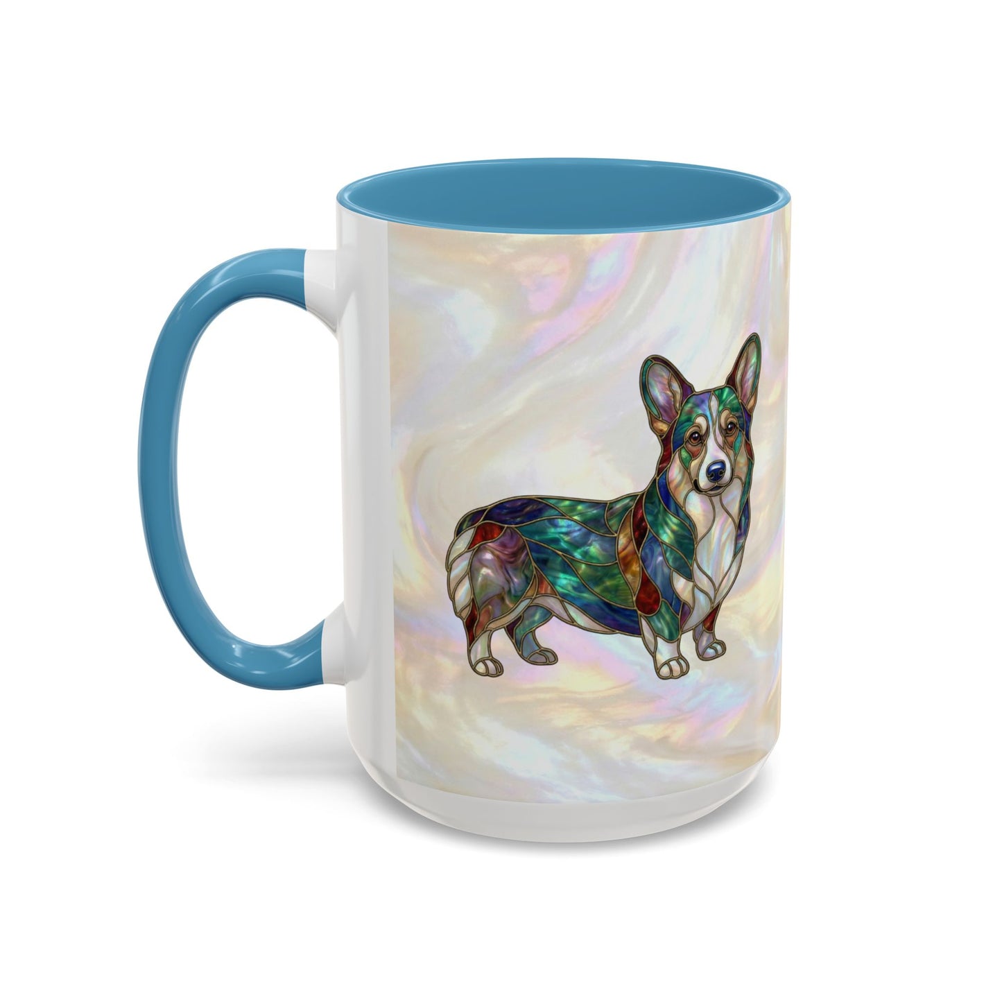 Corgi Accent Coffee Mug -Stained Glass Style (11/15oz) - 14627