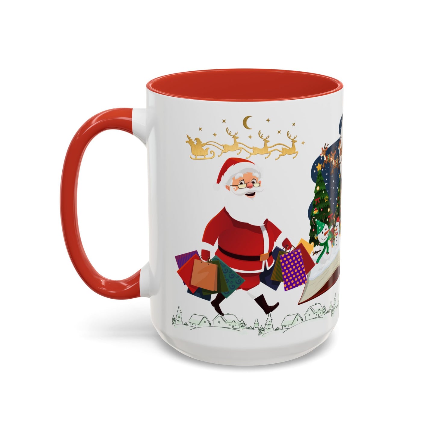 Santa is Coming - Accent Coffee Mug (11, 15oz)