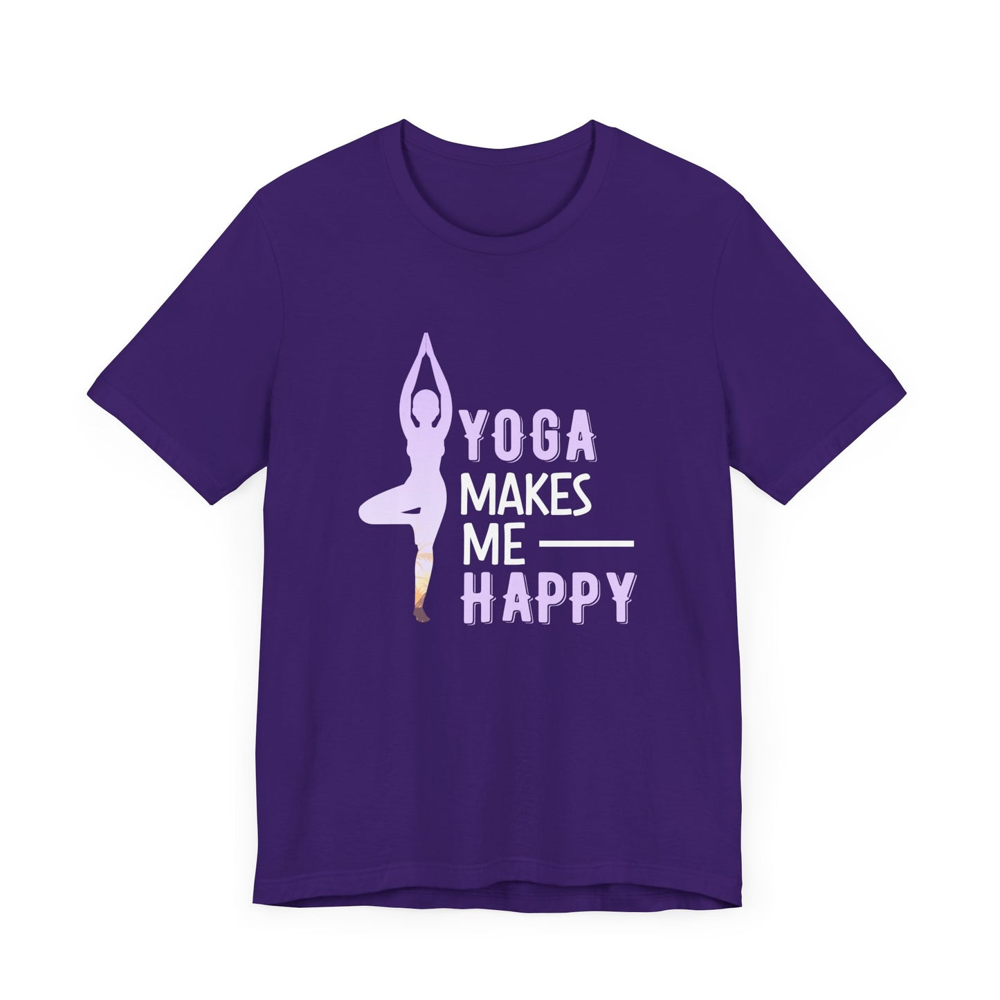 Yoga Makes Me Happy - Unisex Jersey Short Sleeve Tee