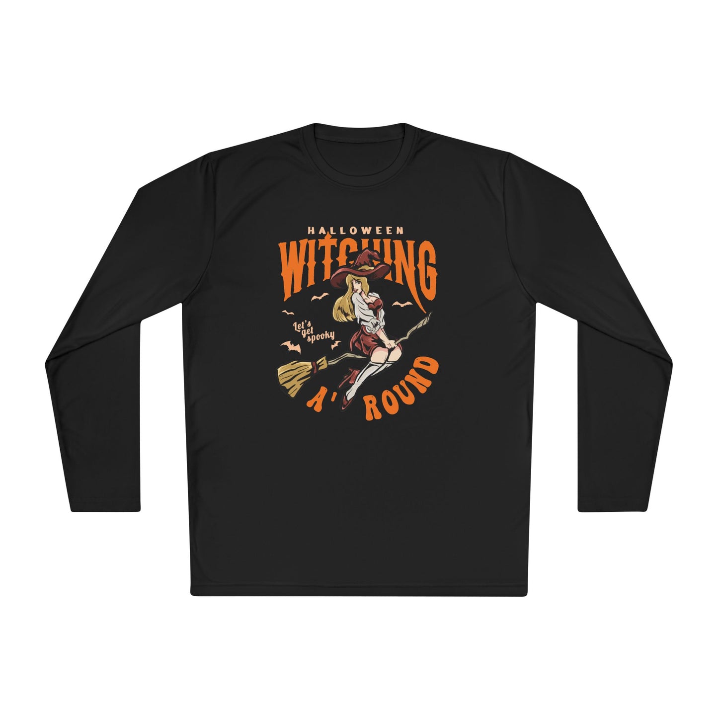Halloween Witching, Let's Get Spooky Around - Unisex Lightweight Long Sleeve Tee - 13902