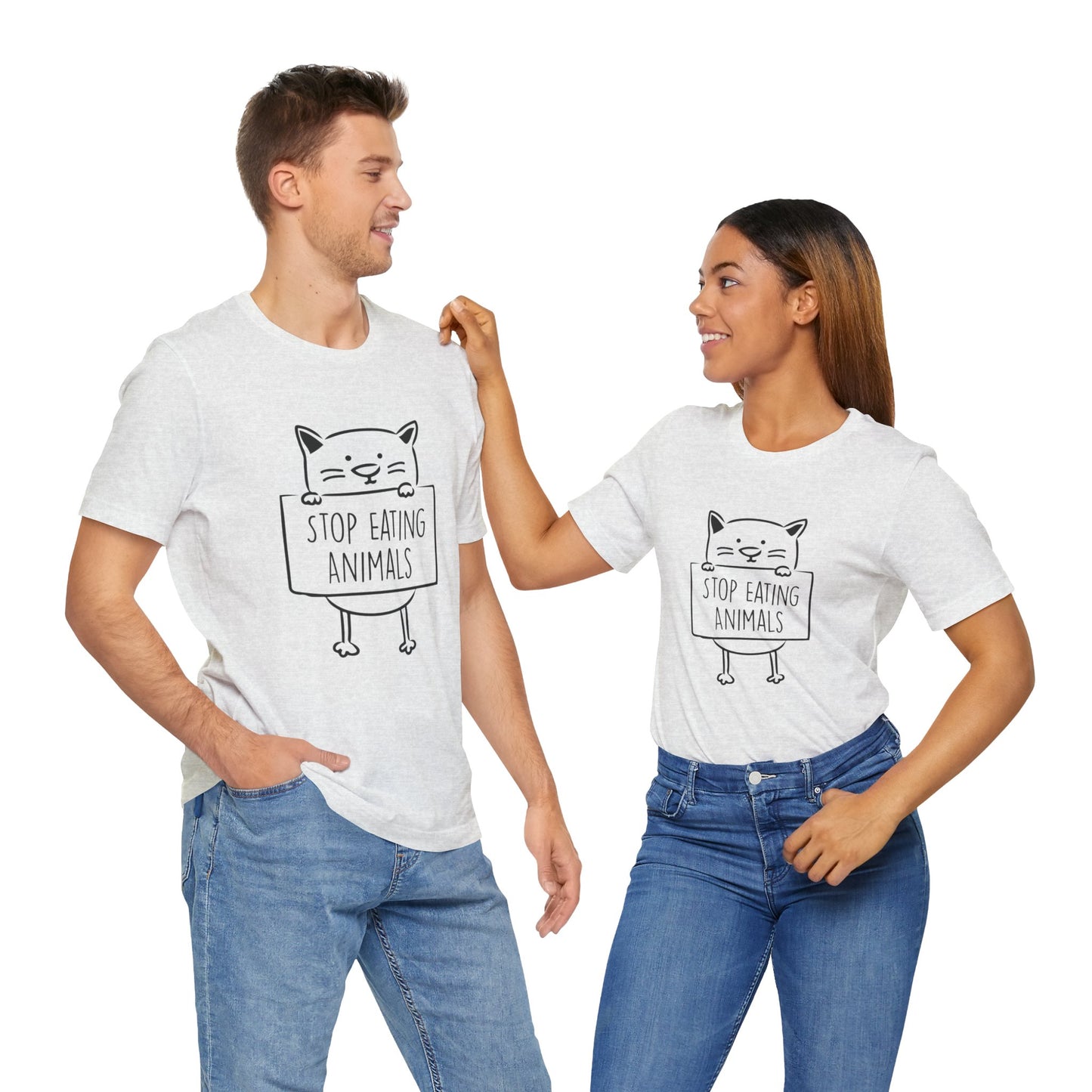 Vegan: Stop Eating Animals - Unisex Jersey Short Sleeve Tee