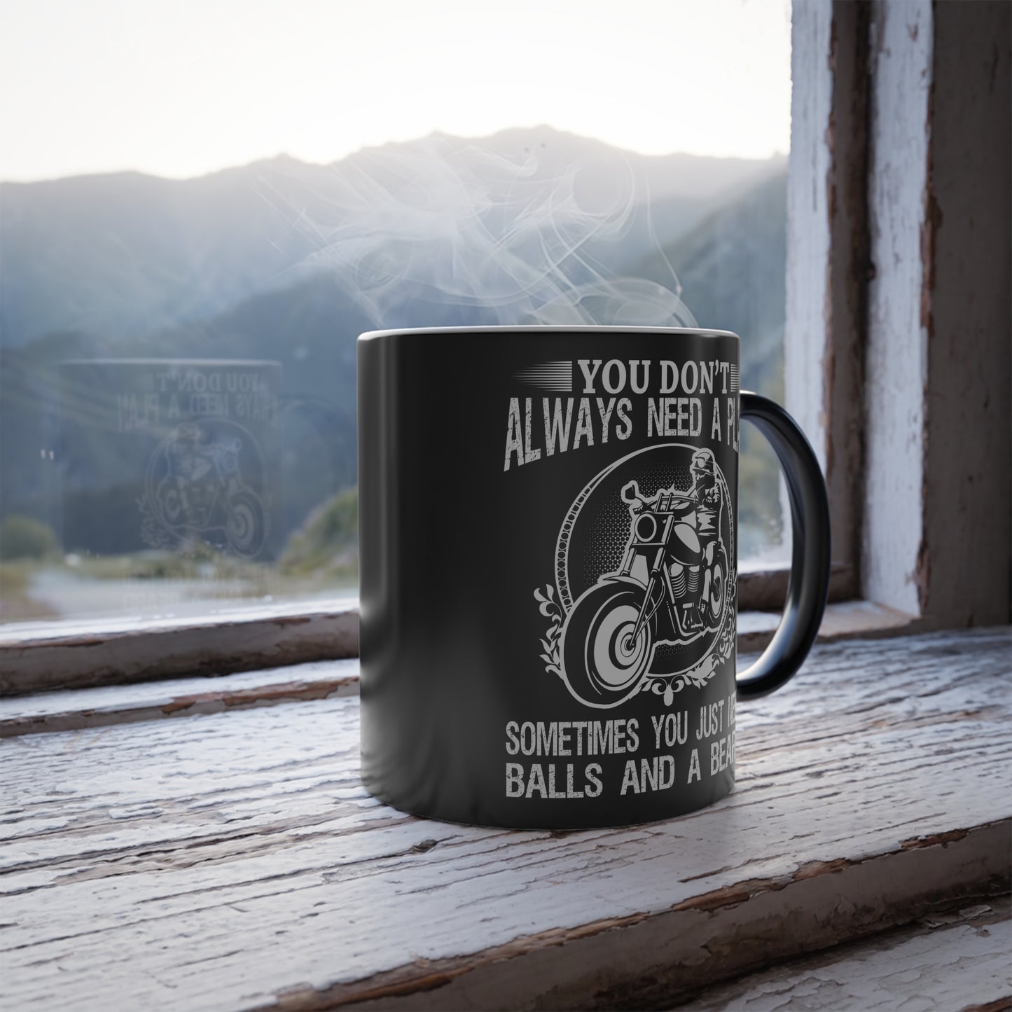 You Don't Always Need a Plan, Sometimes You Just Need Balls And A Beard - Color Morphing Mug, 11oz - 13170