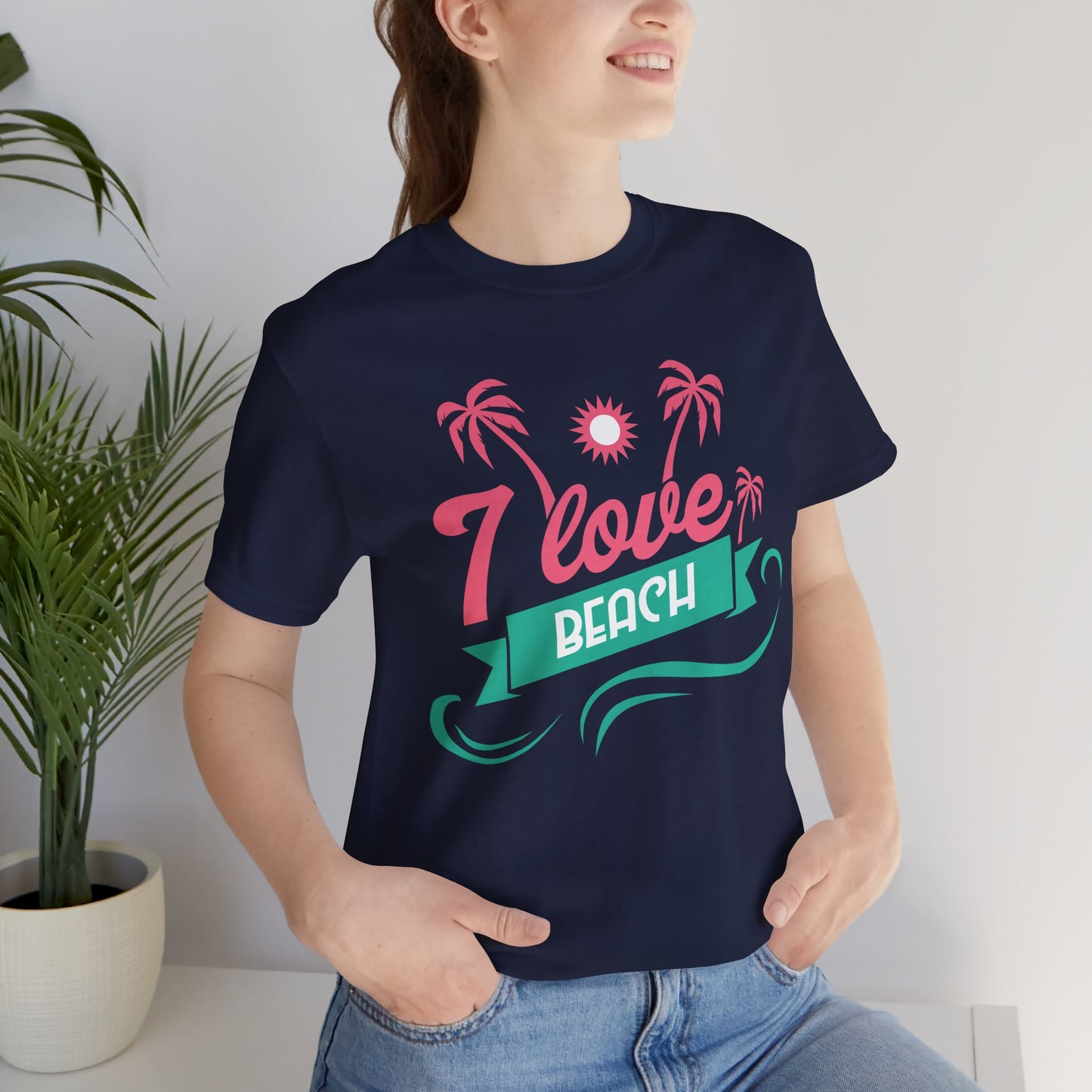 I Love Beach - Unisex Jersey Short Sleeve Tee - 13173