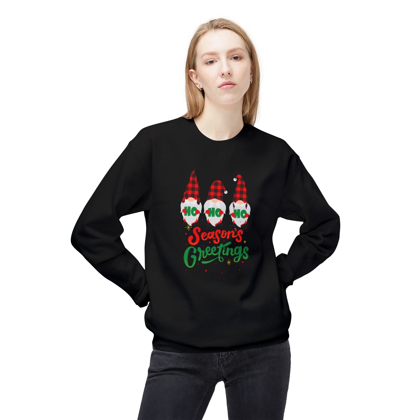 Ho Ho Ho, Season's Greetings - Unisex Midweight Softstyle Fleece Crewneck Sweatshirt - 10510